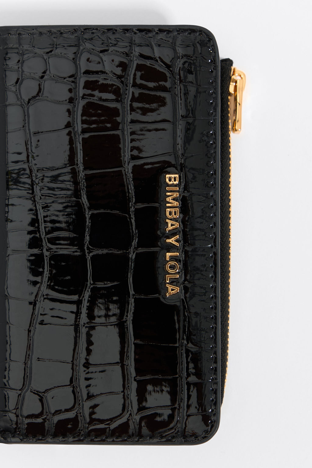 Black mock croc purse