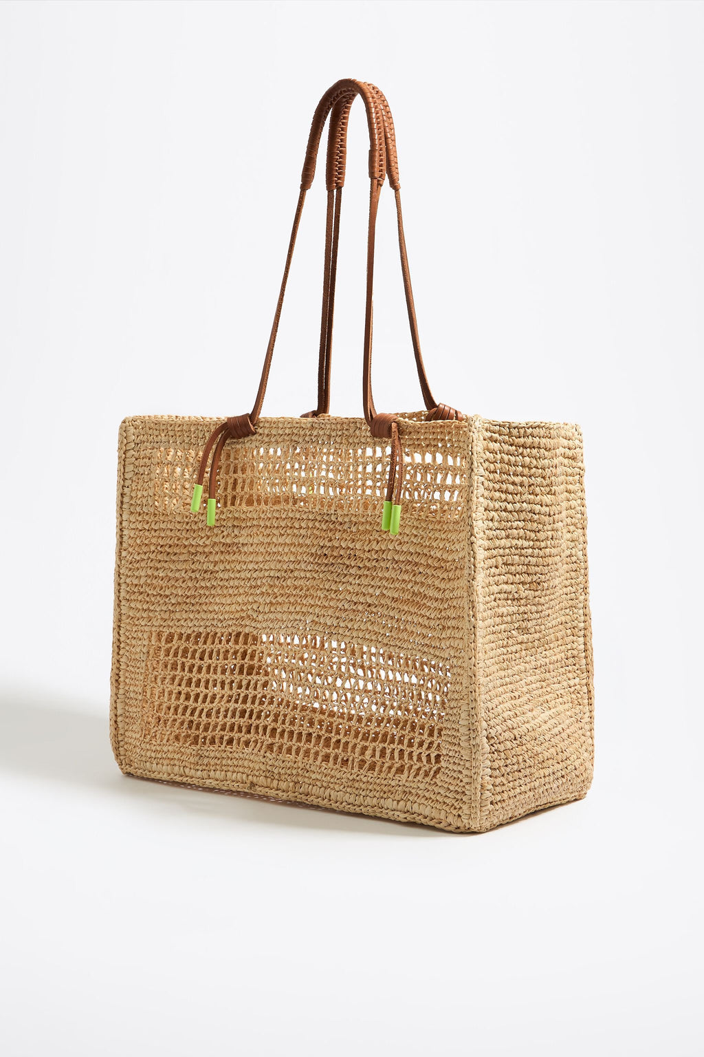 Maxi natural raffia tote bag