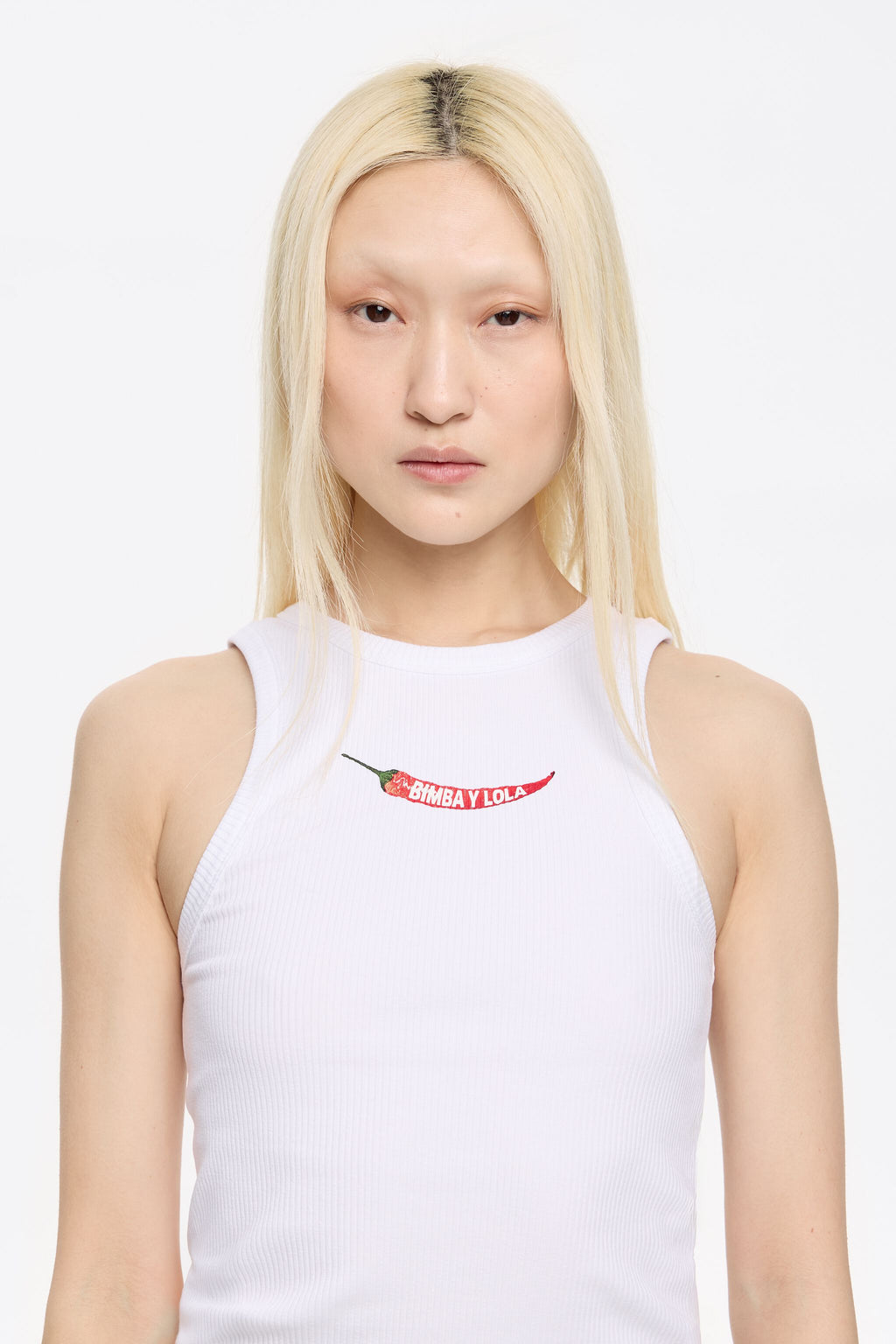 White fitted Chili top