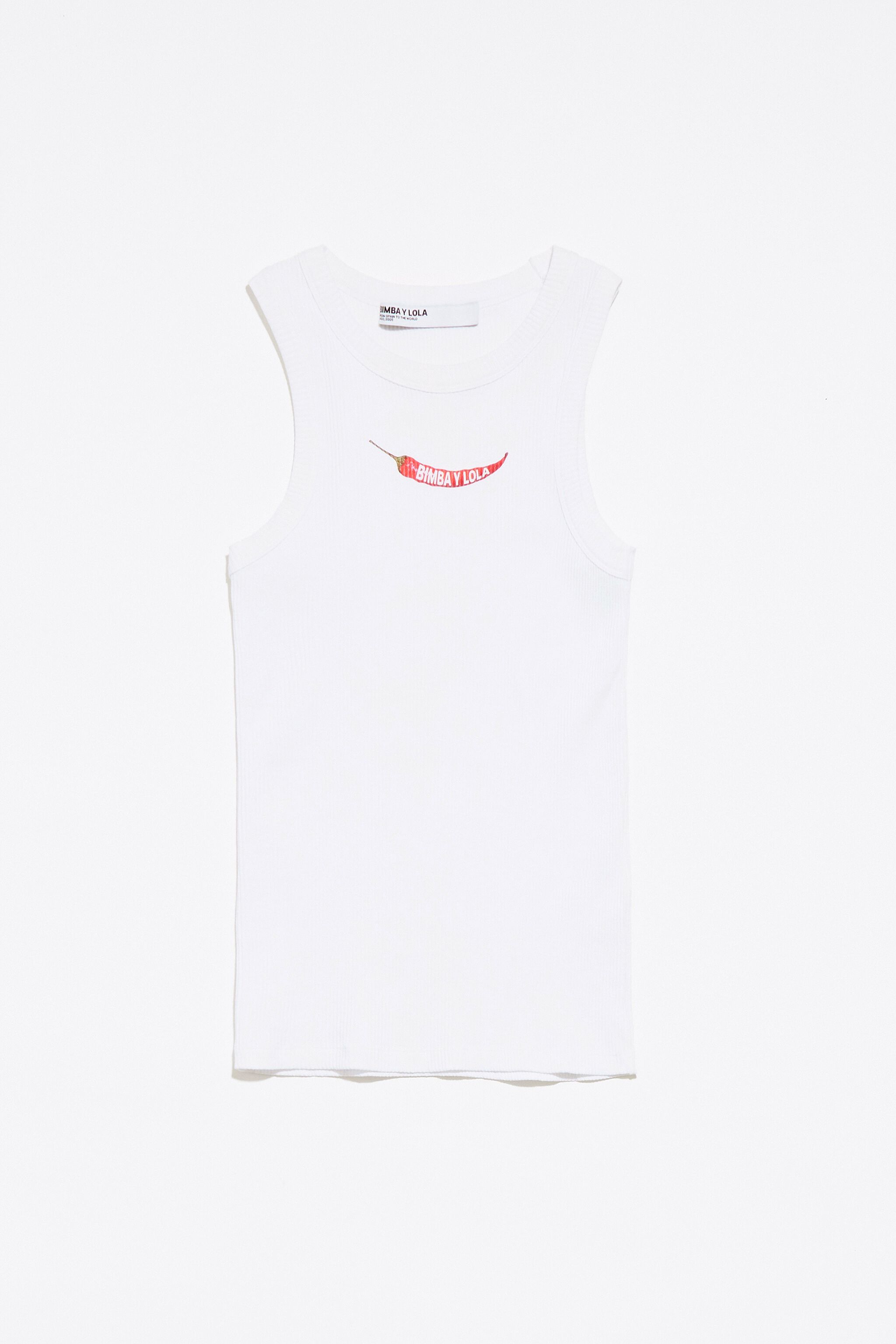 White fitted Chili top