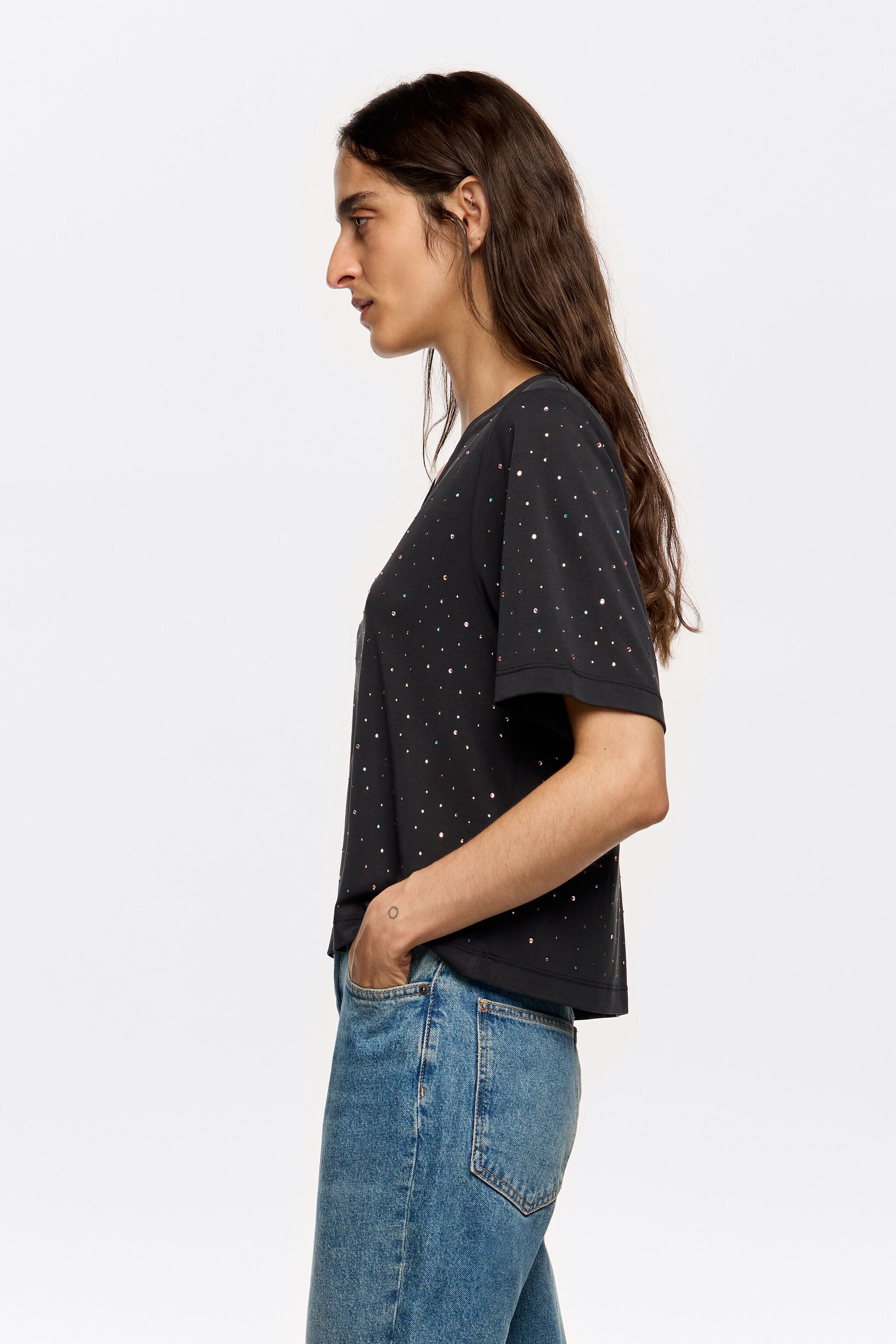 Black boxy stones T-shirt