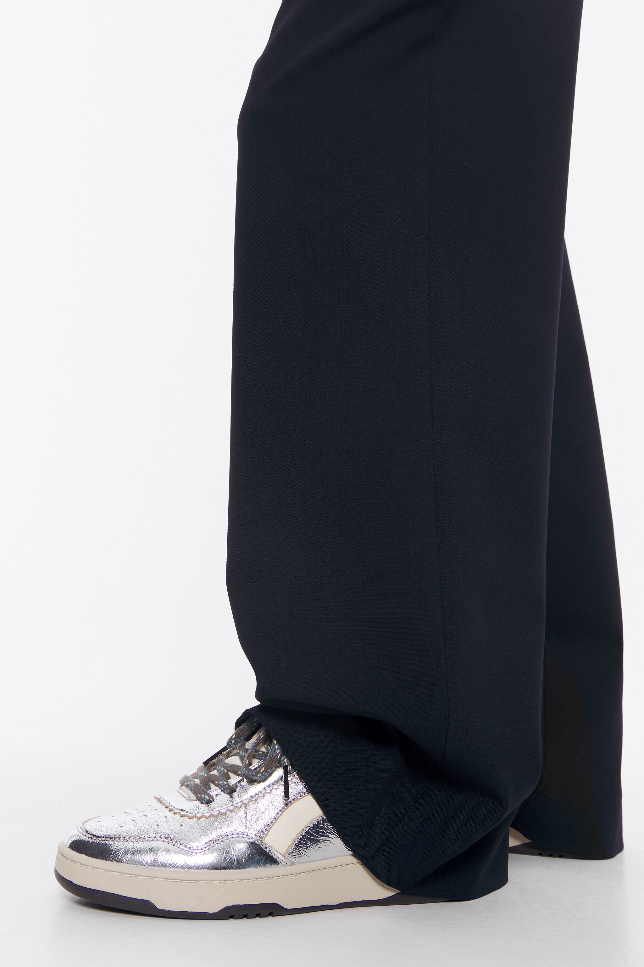 Silver leather 13 57 cupsole sneaker