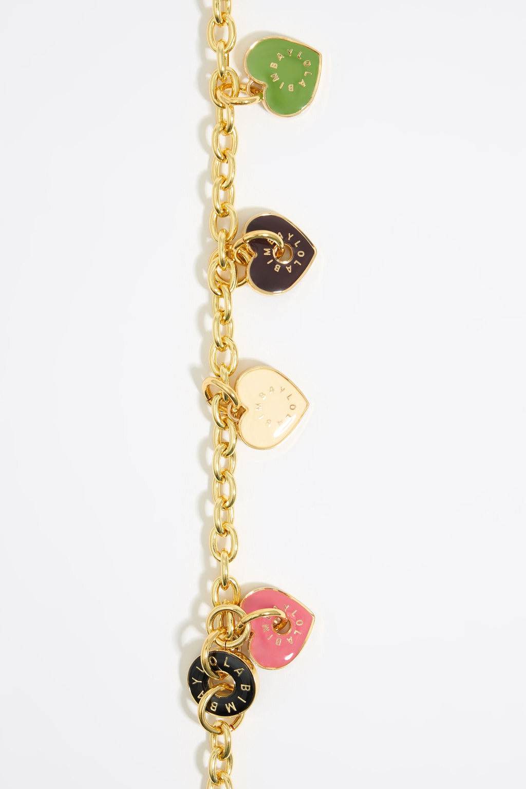 Multicolor heart logos necklace