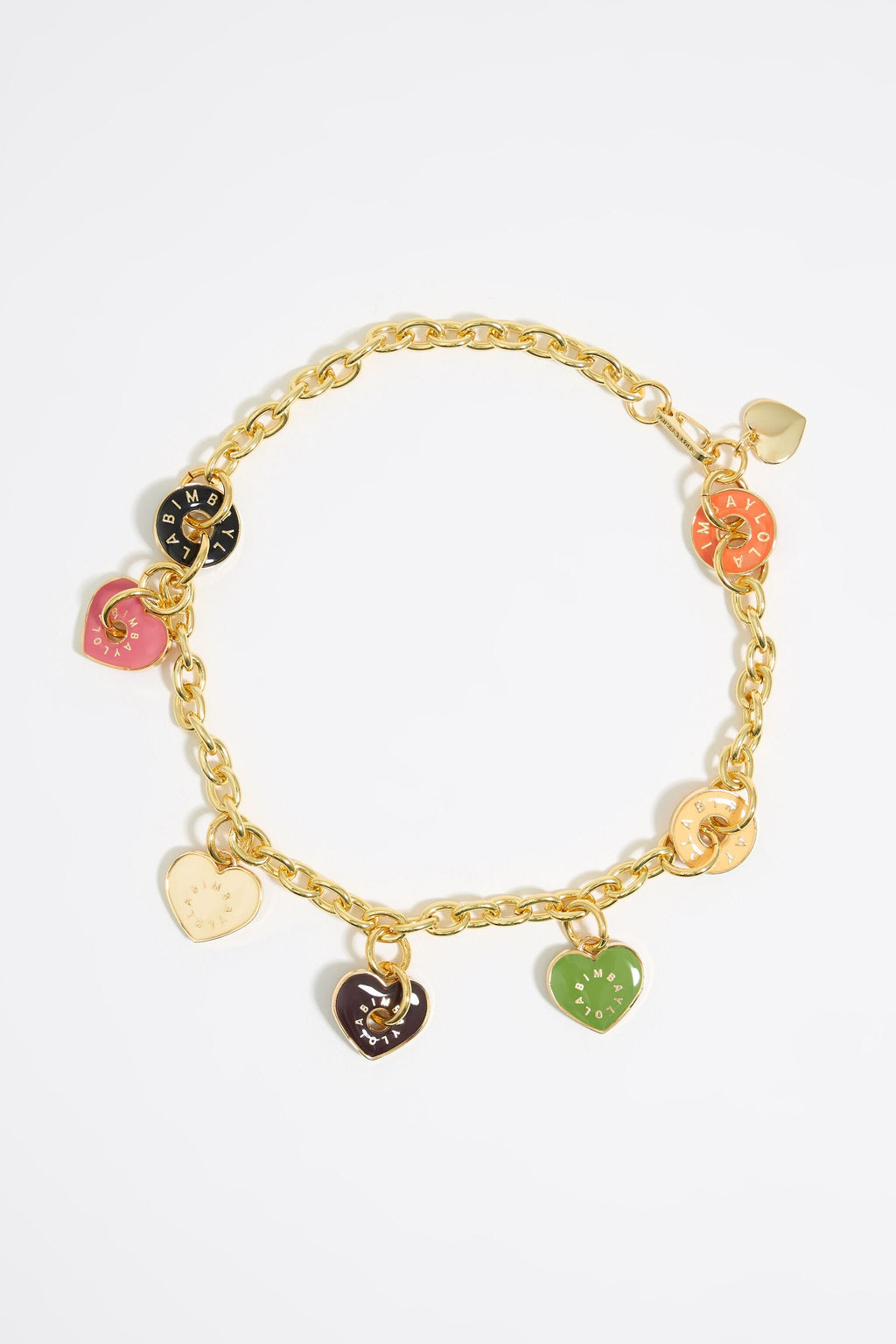 Multicolor heart logos necklace