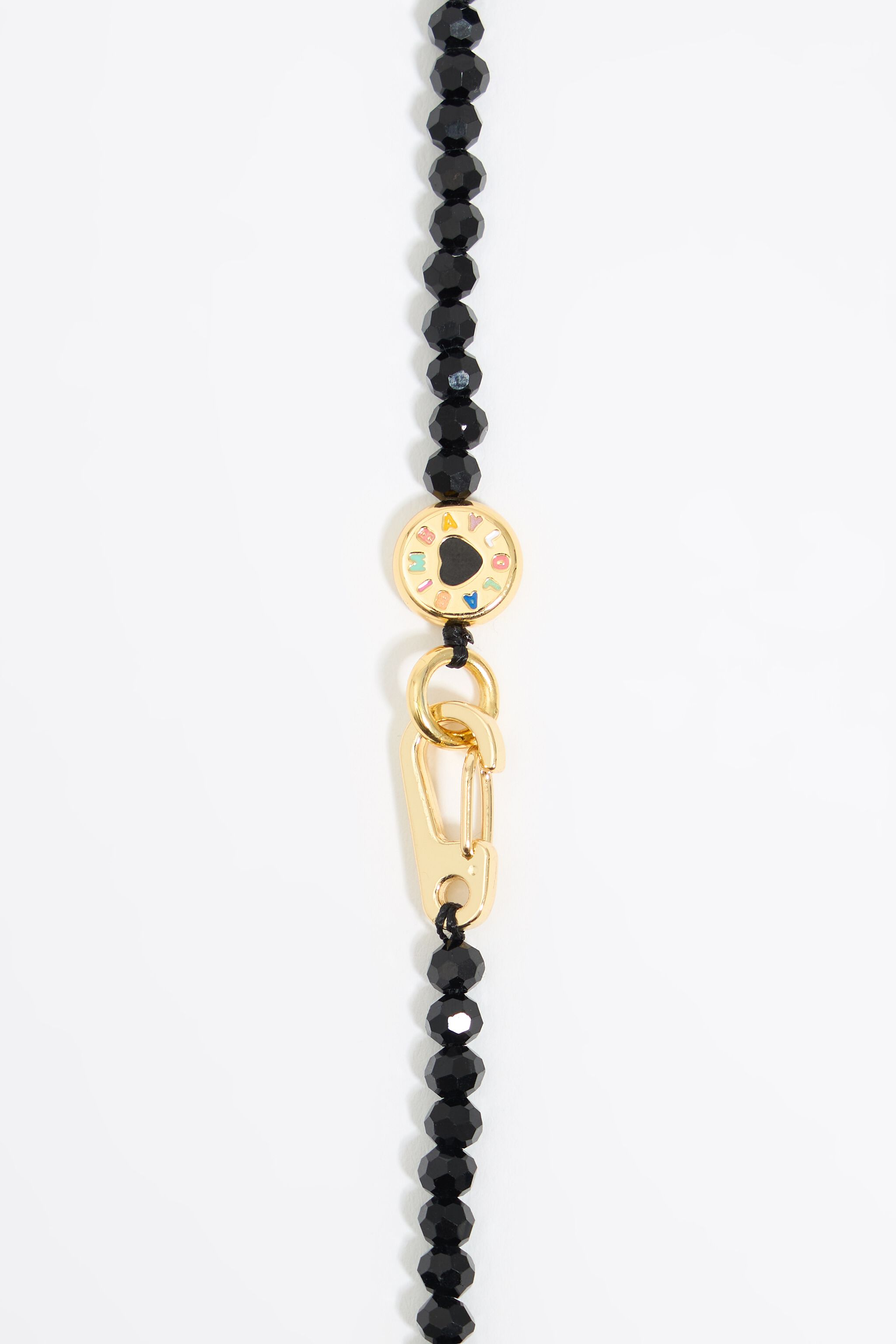 Logo and black crystals necklace