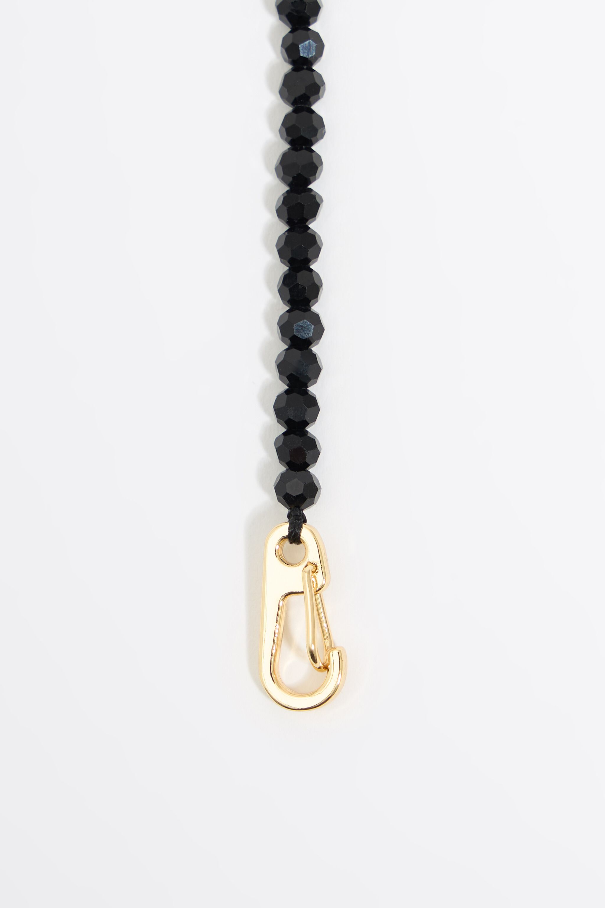 Logo and black crystals necklace