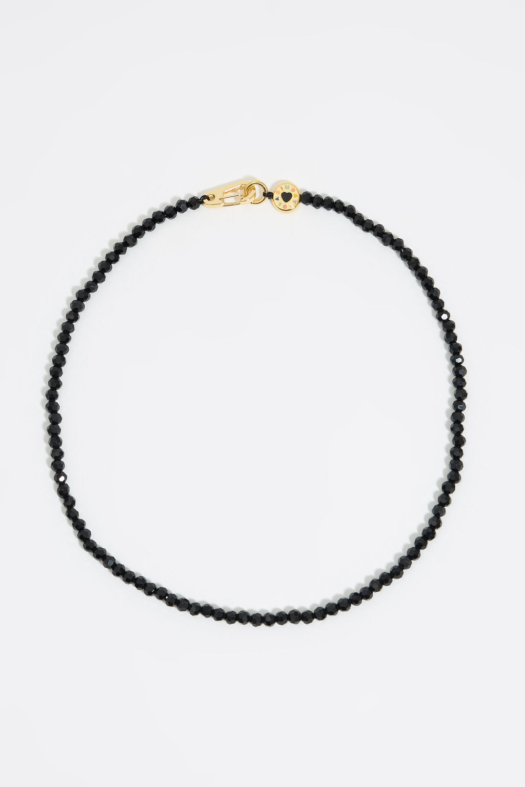 Logo and black crystals necklace