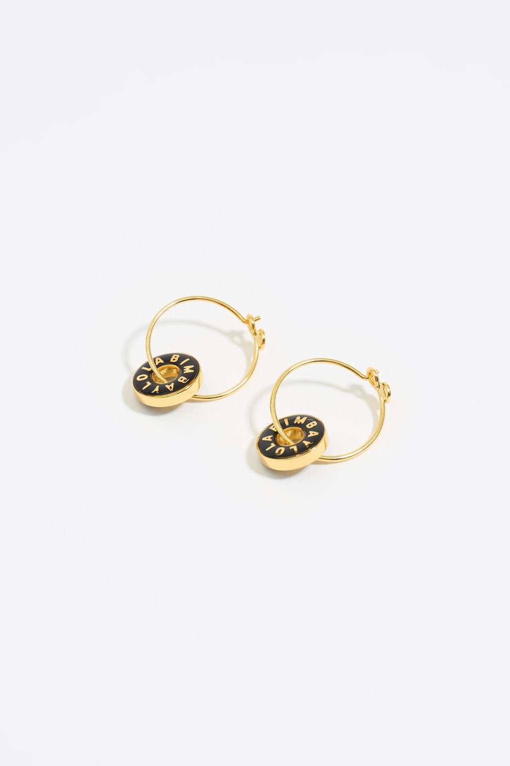 Black logo hoop earrings