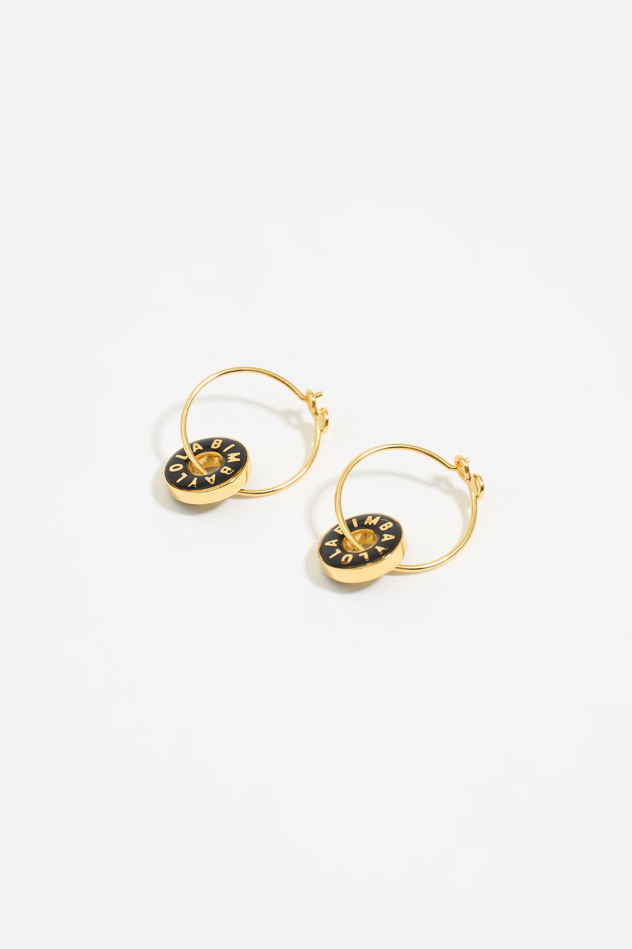 Black logo hoop earrings