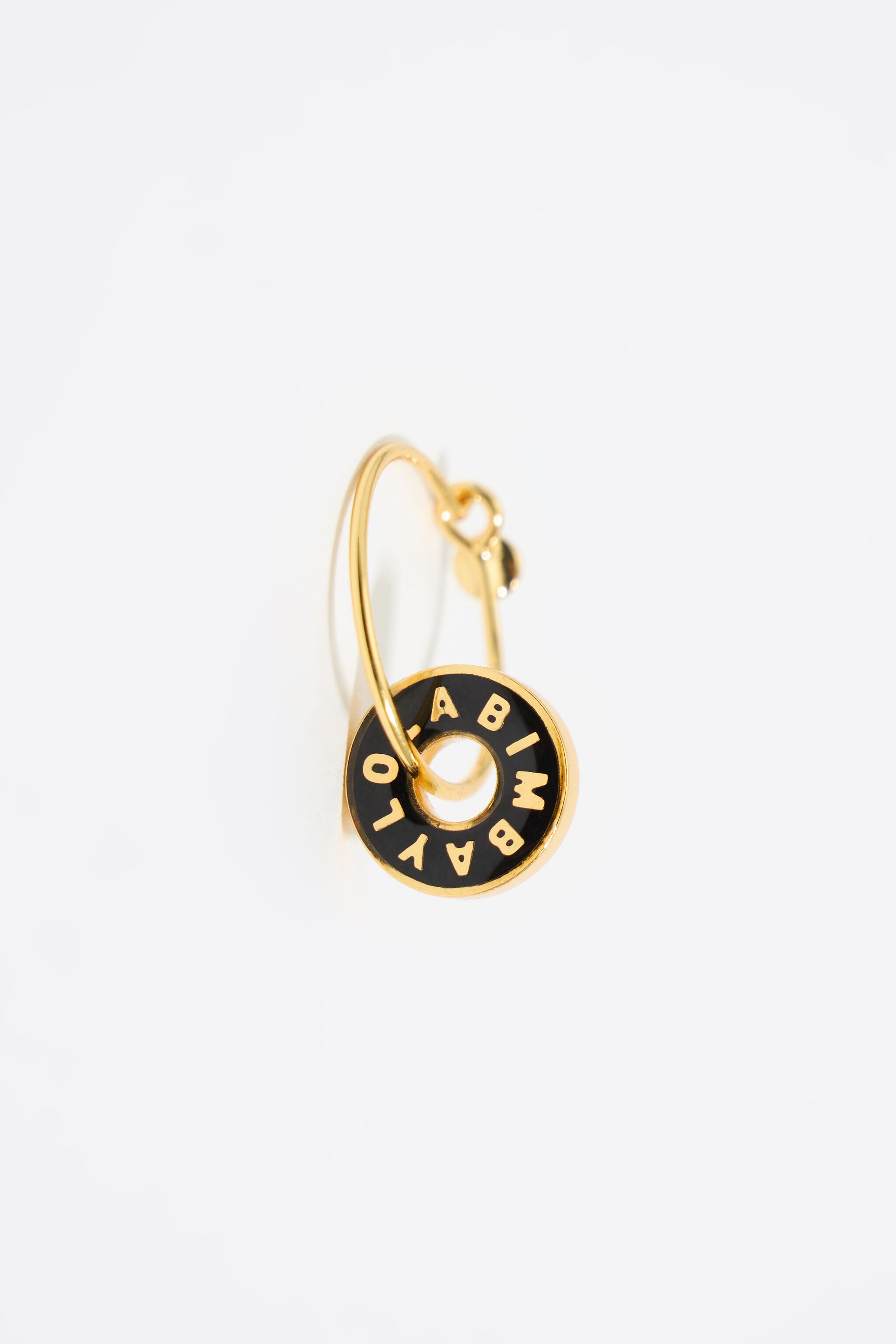 Black logo hoop earrings