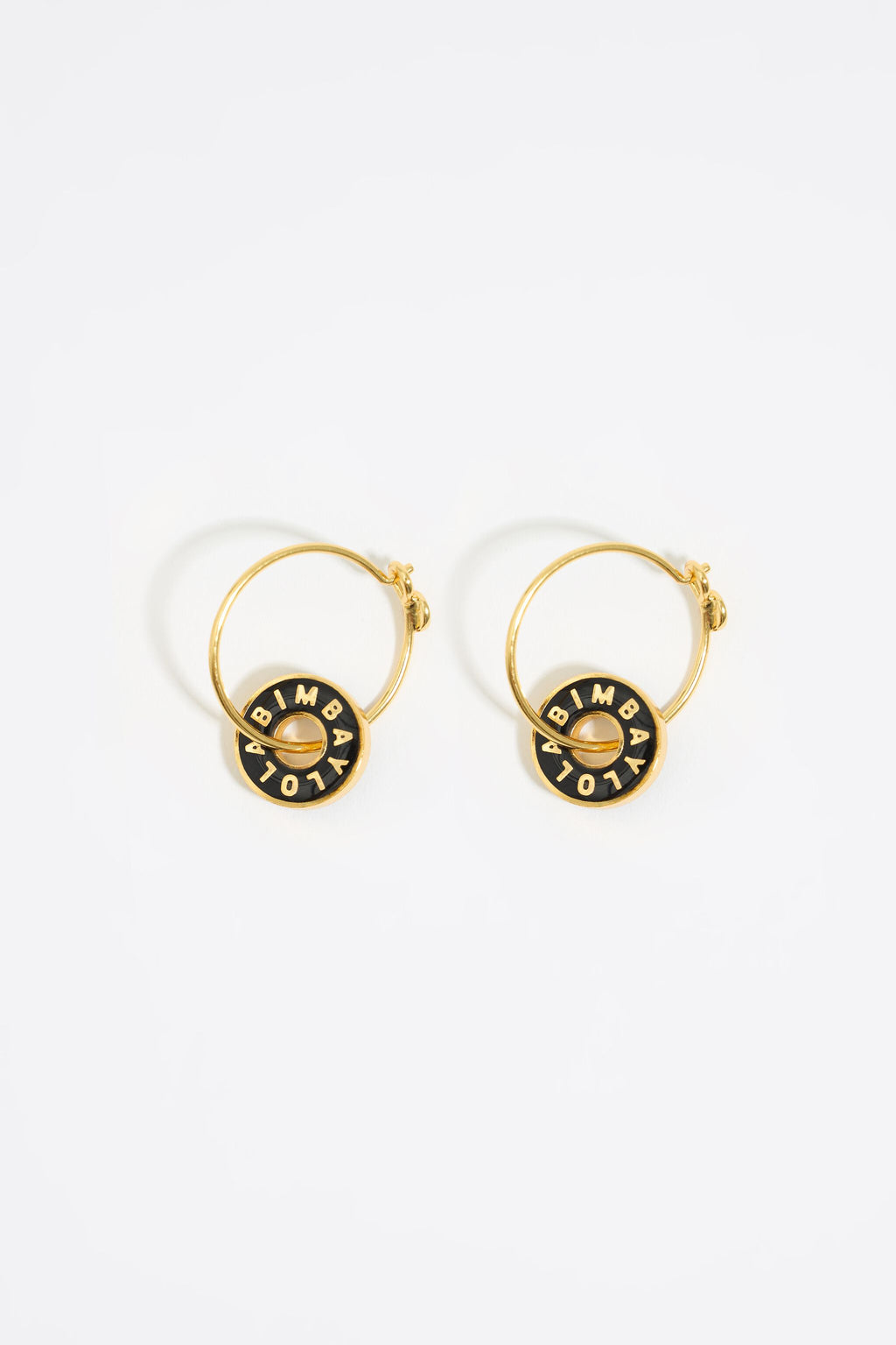Black logo hoop earrings