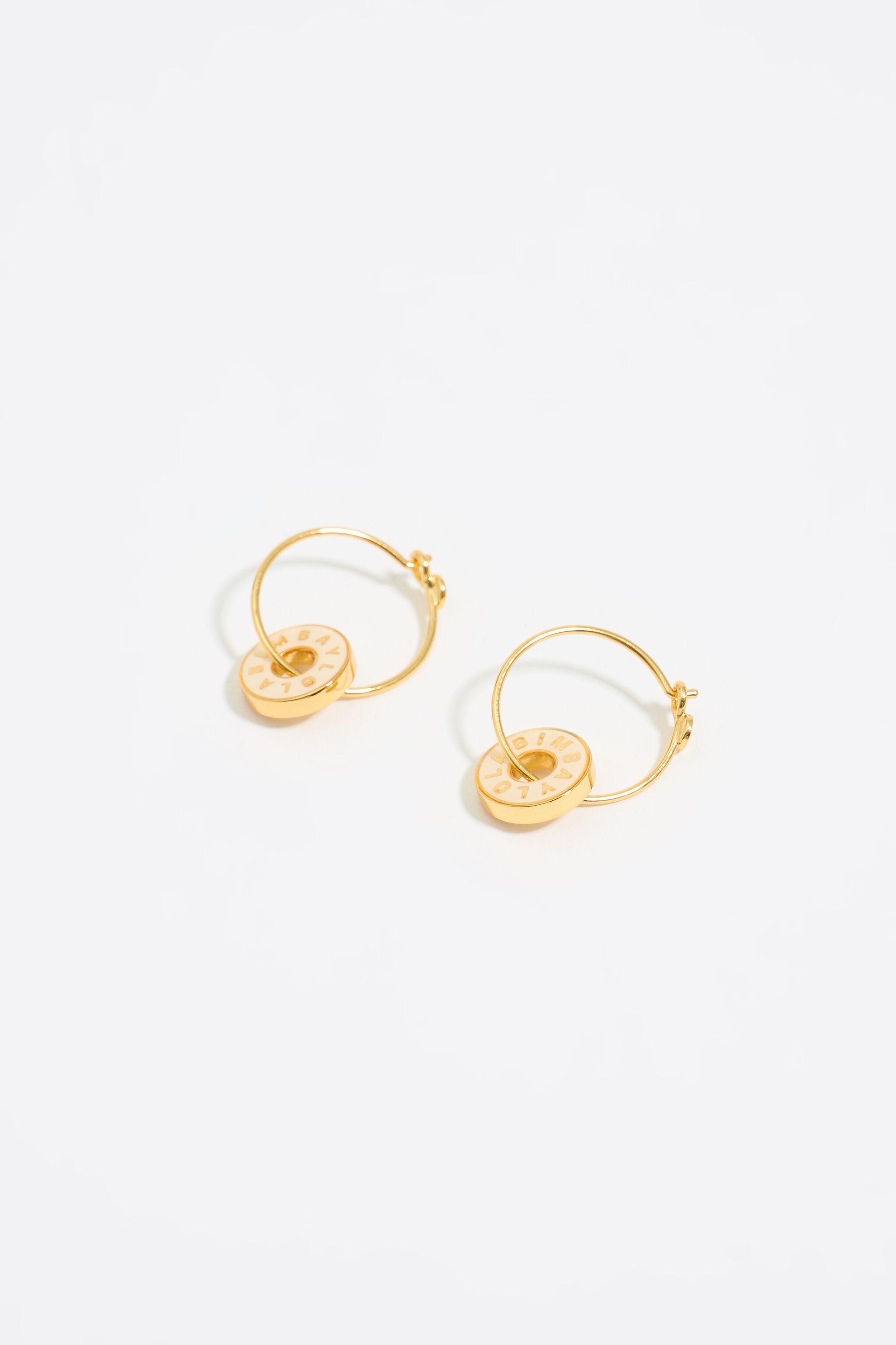 Hoop earrings ivory logo
