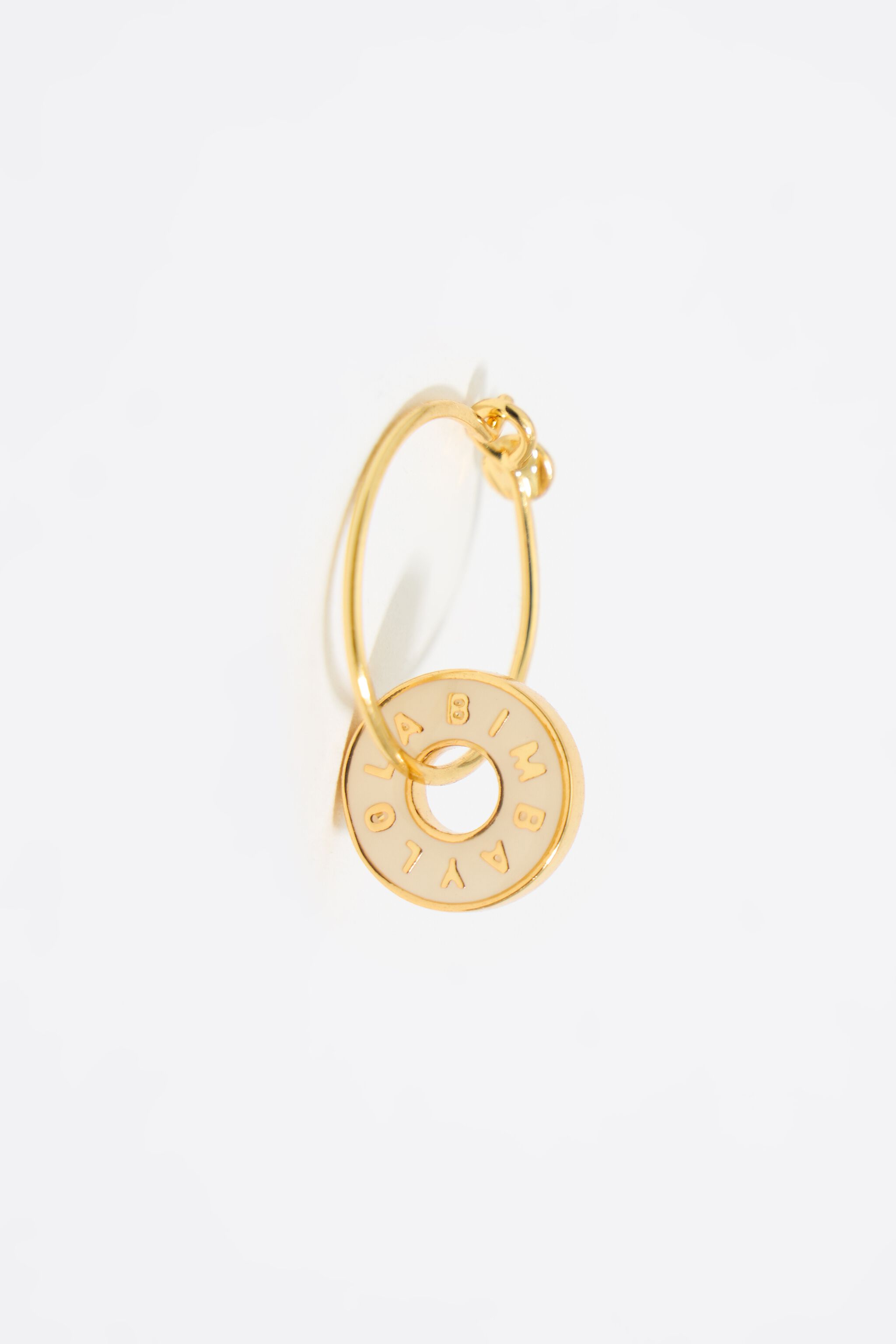 Hoop earrings ivory logo