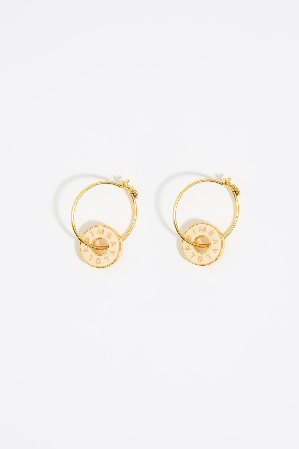 Hoop earrings ivory logo