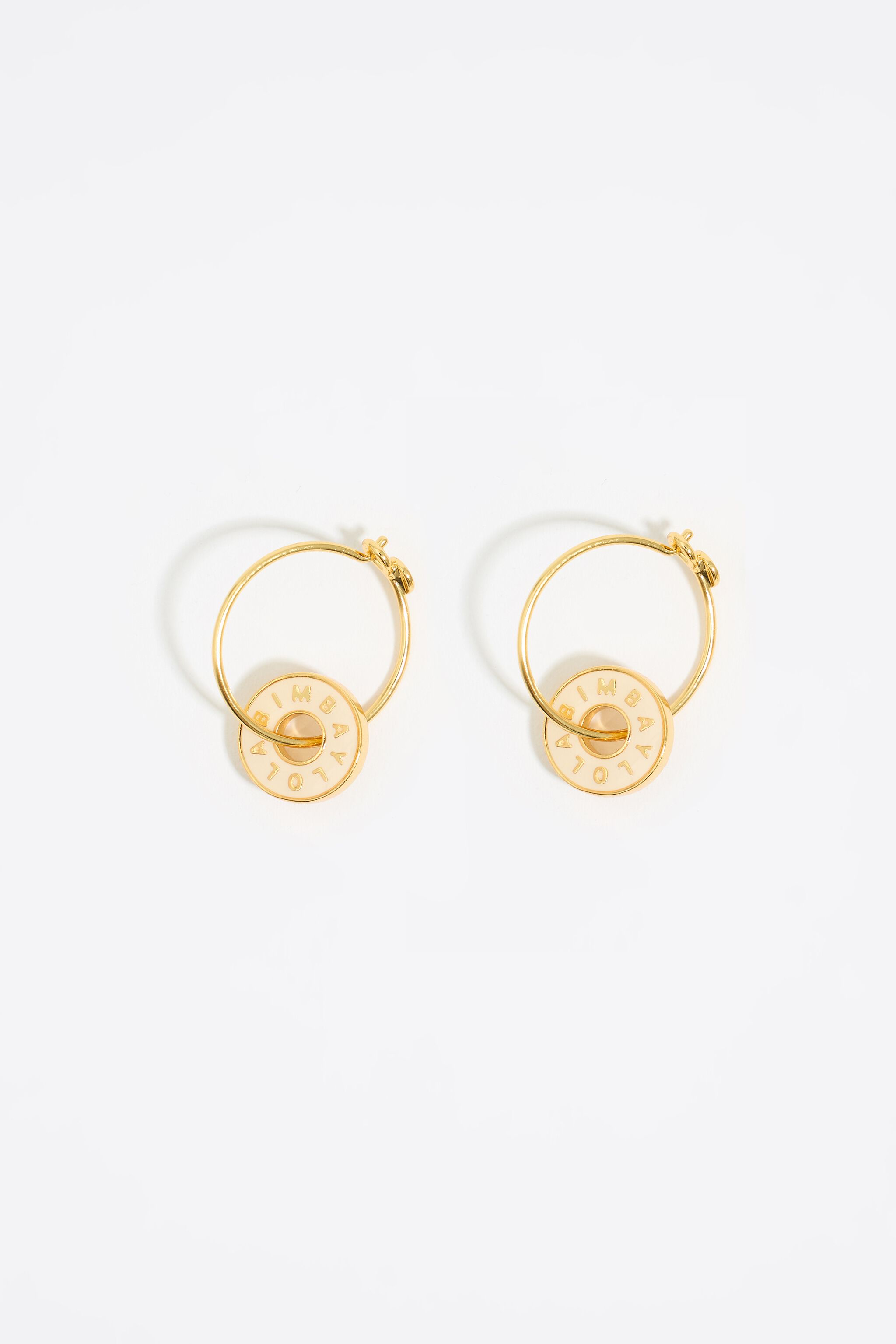 Hoop earrings ivory logo