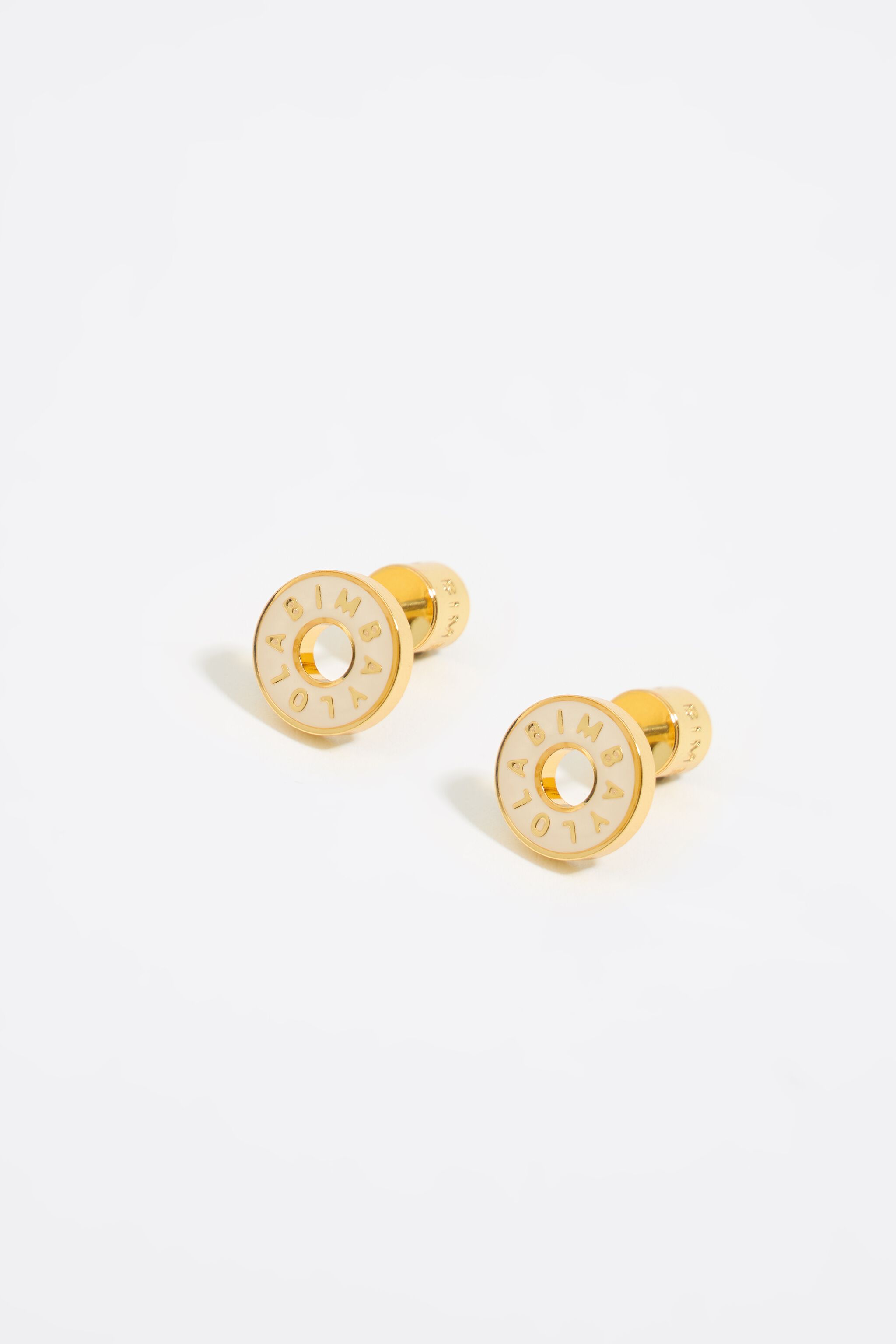 Ivory logo gold earrings