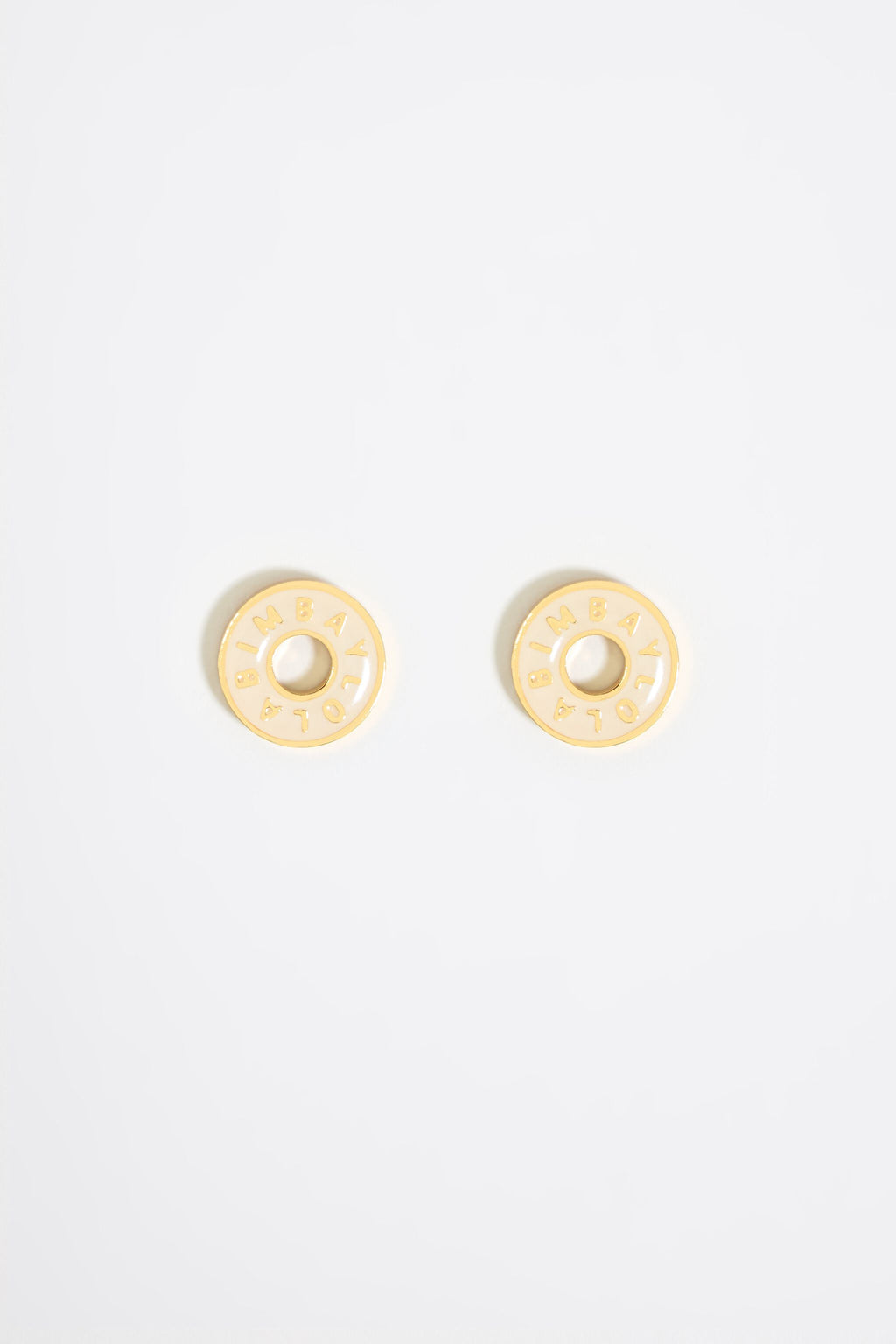 Ivory logo gold earrings