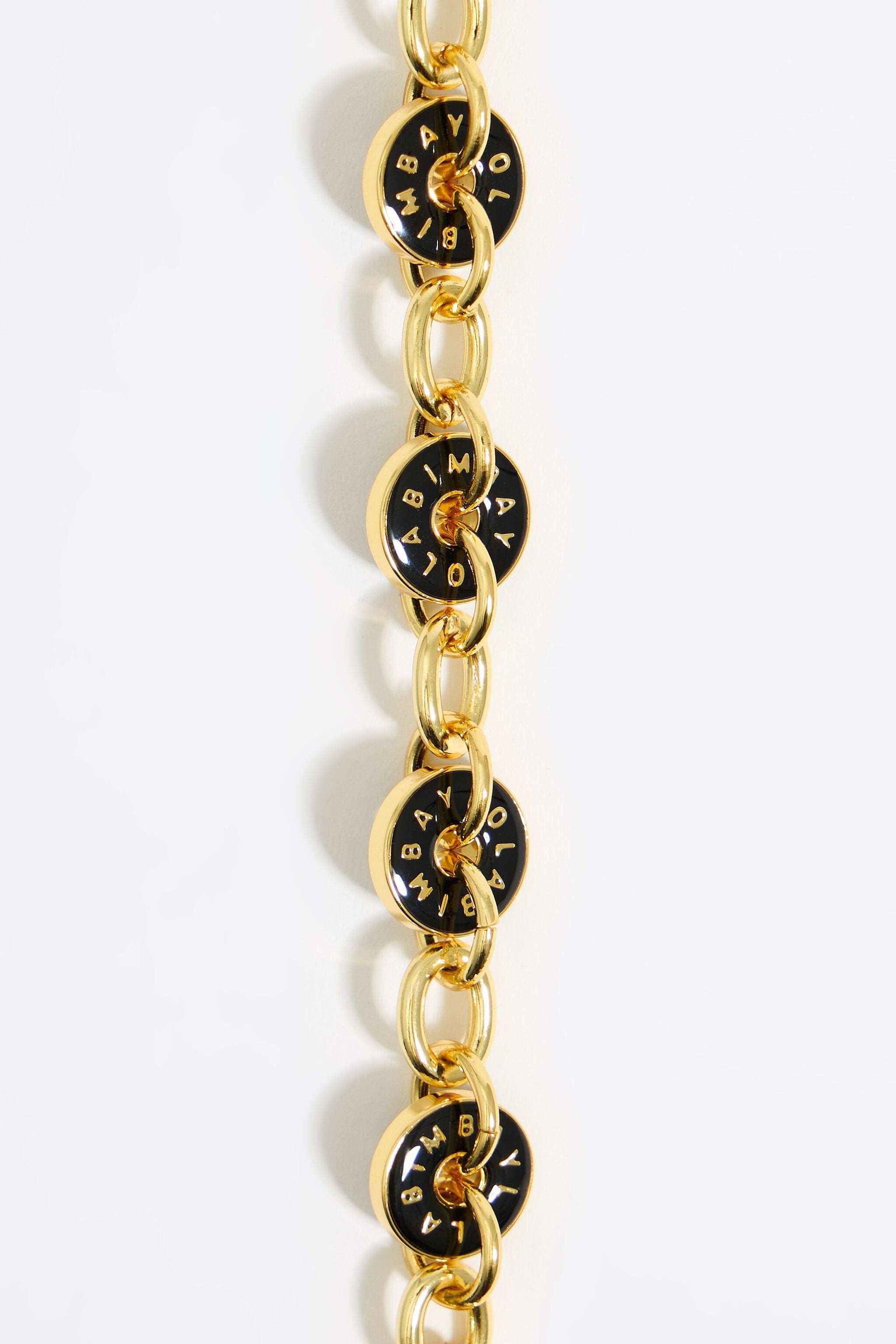 Black logos gold chain bracelet