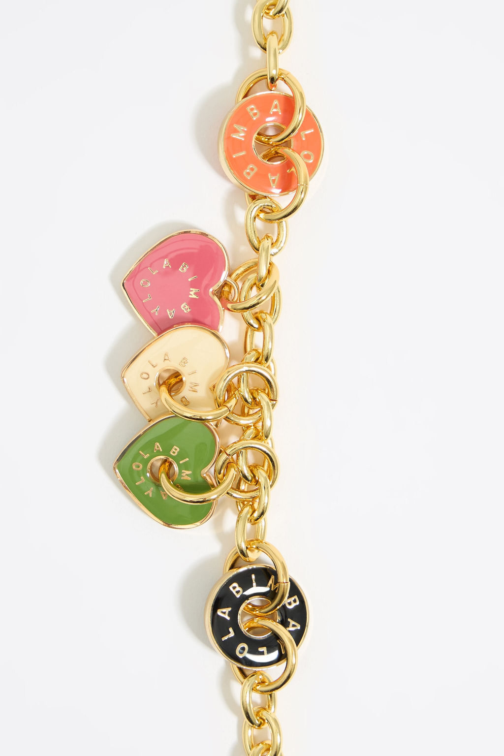 Heart logos gold chain bracelet