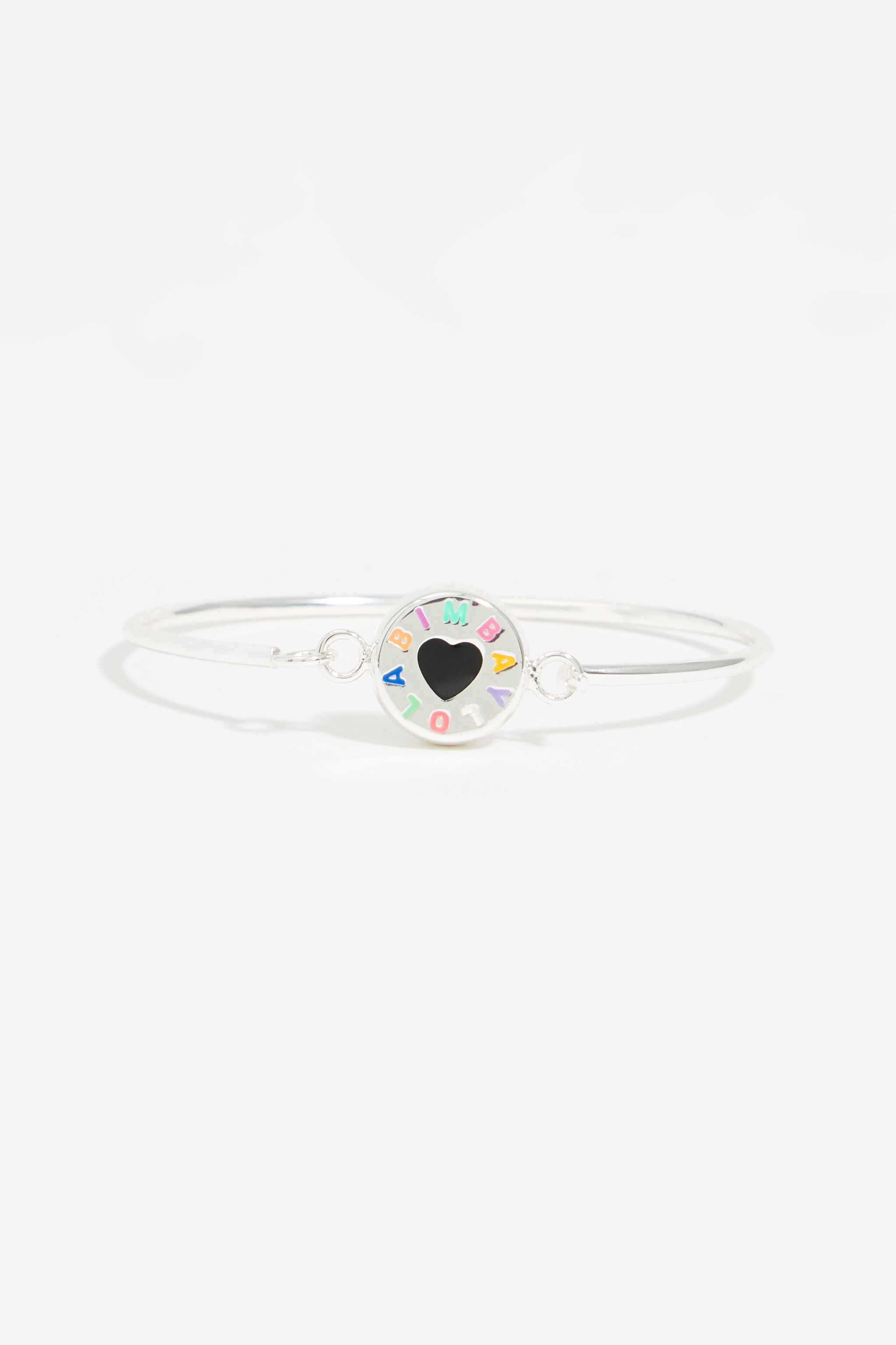Multicolored logo silver bracelet