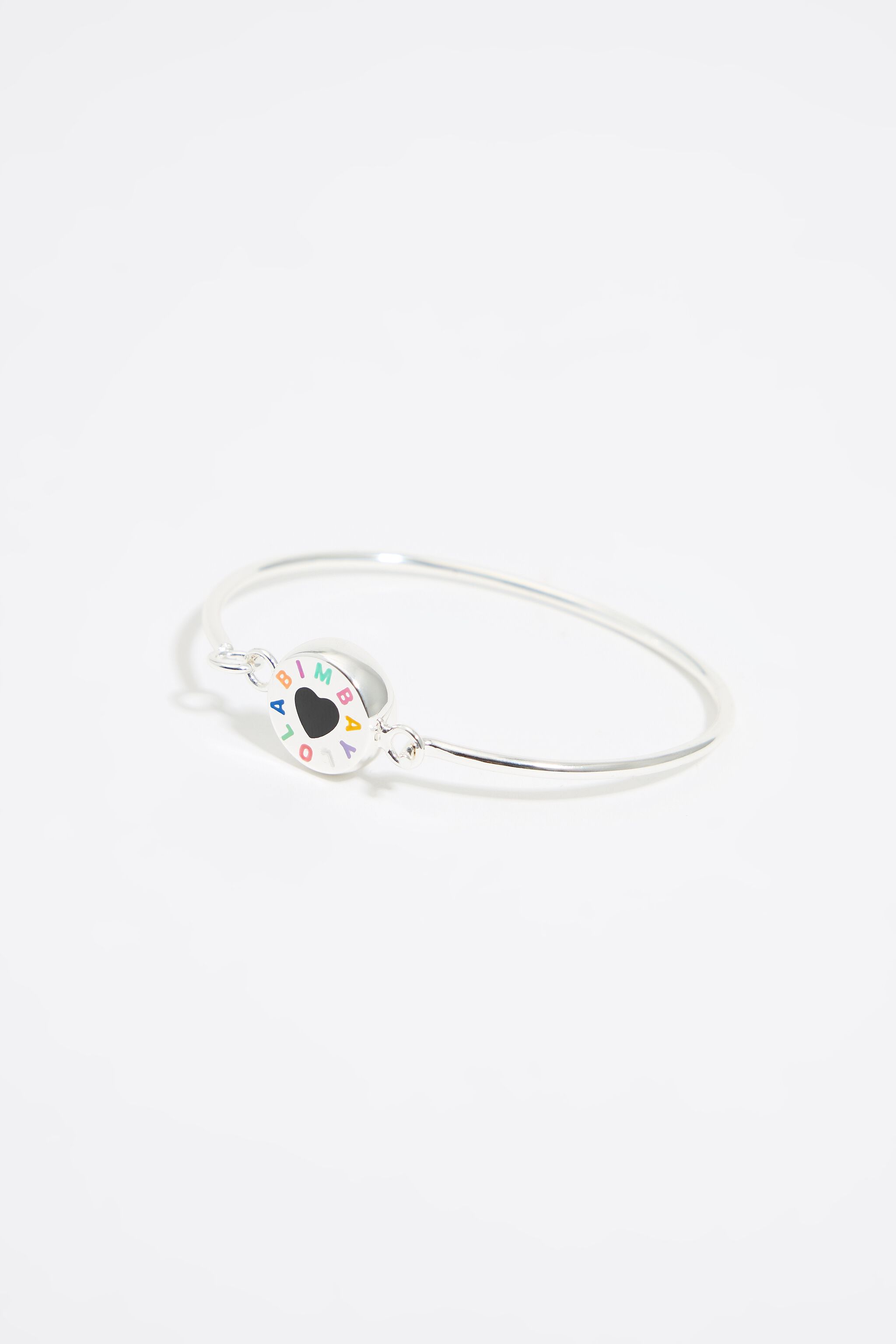 Multicolored logo silver bracelet