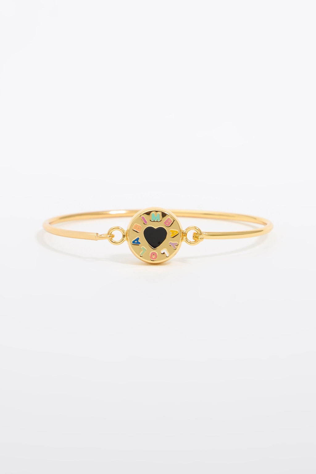 Multicolored logo gold bracelet