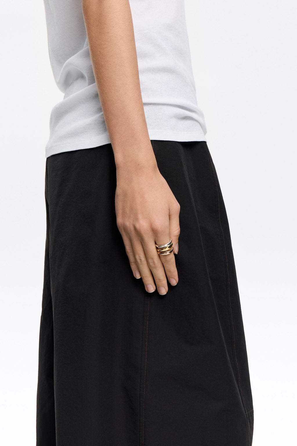 Multicolor three-band ring