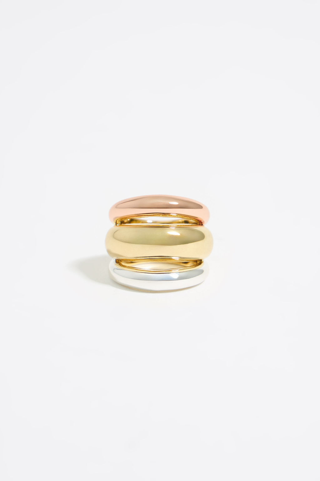 Multicolor three-band ring