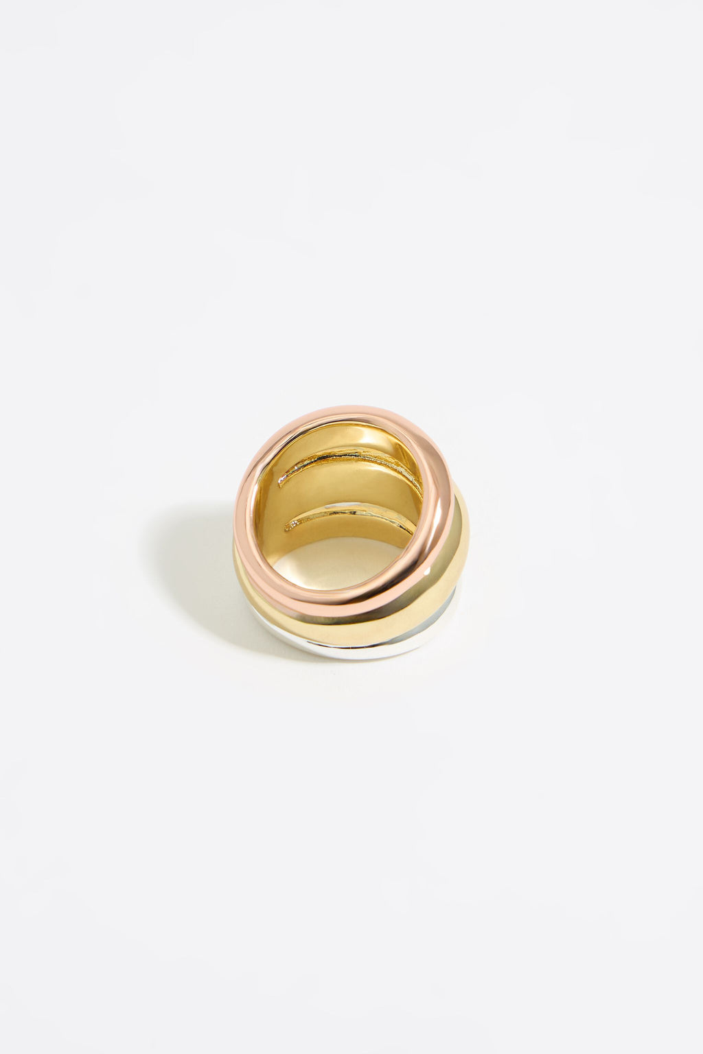 Multicolor three-band ring