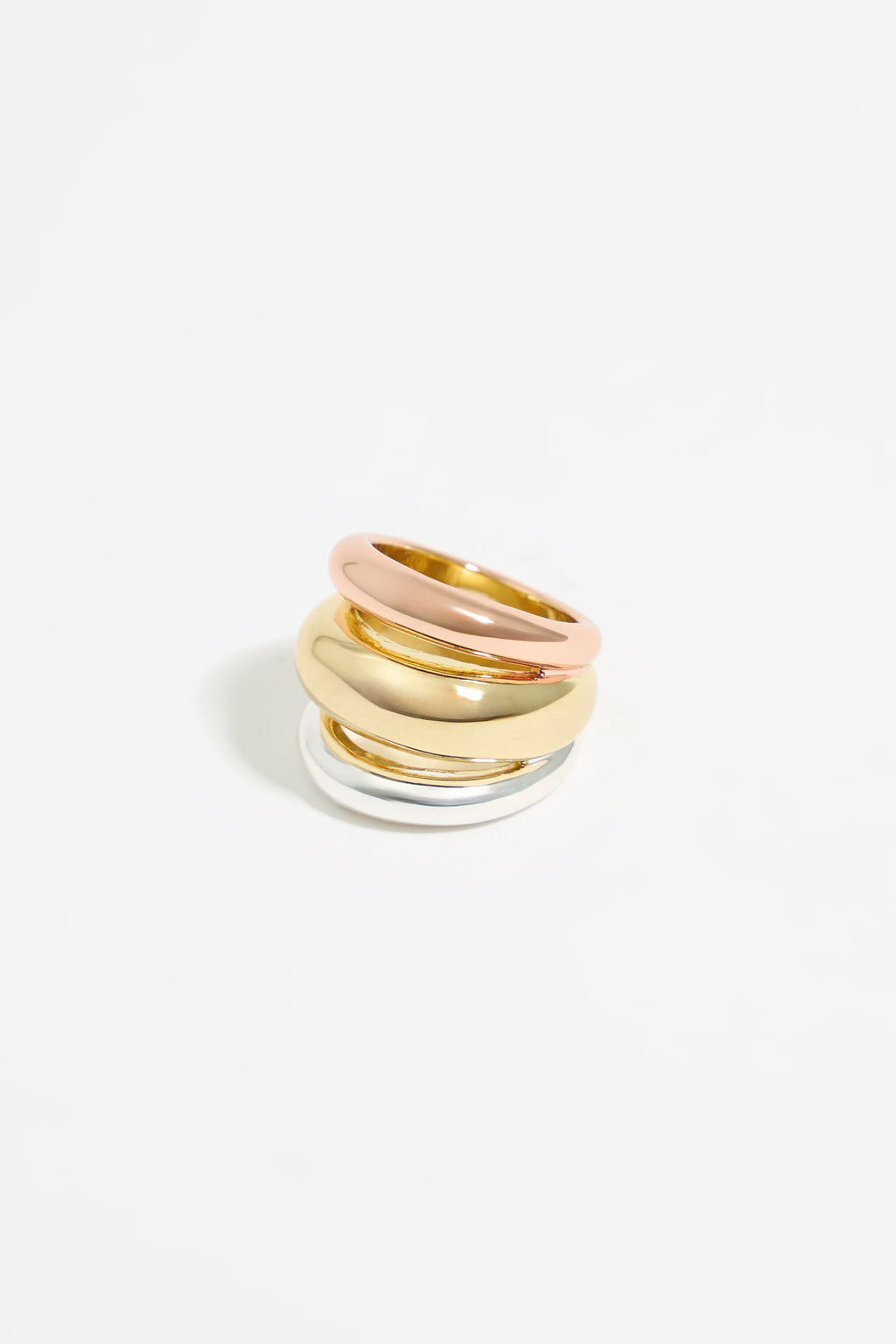 Multicolor three-band ring