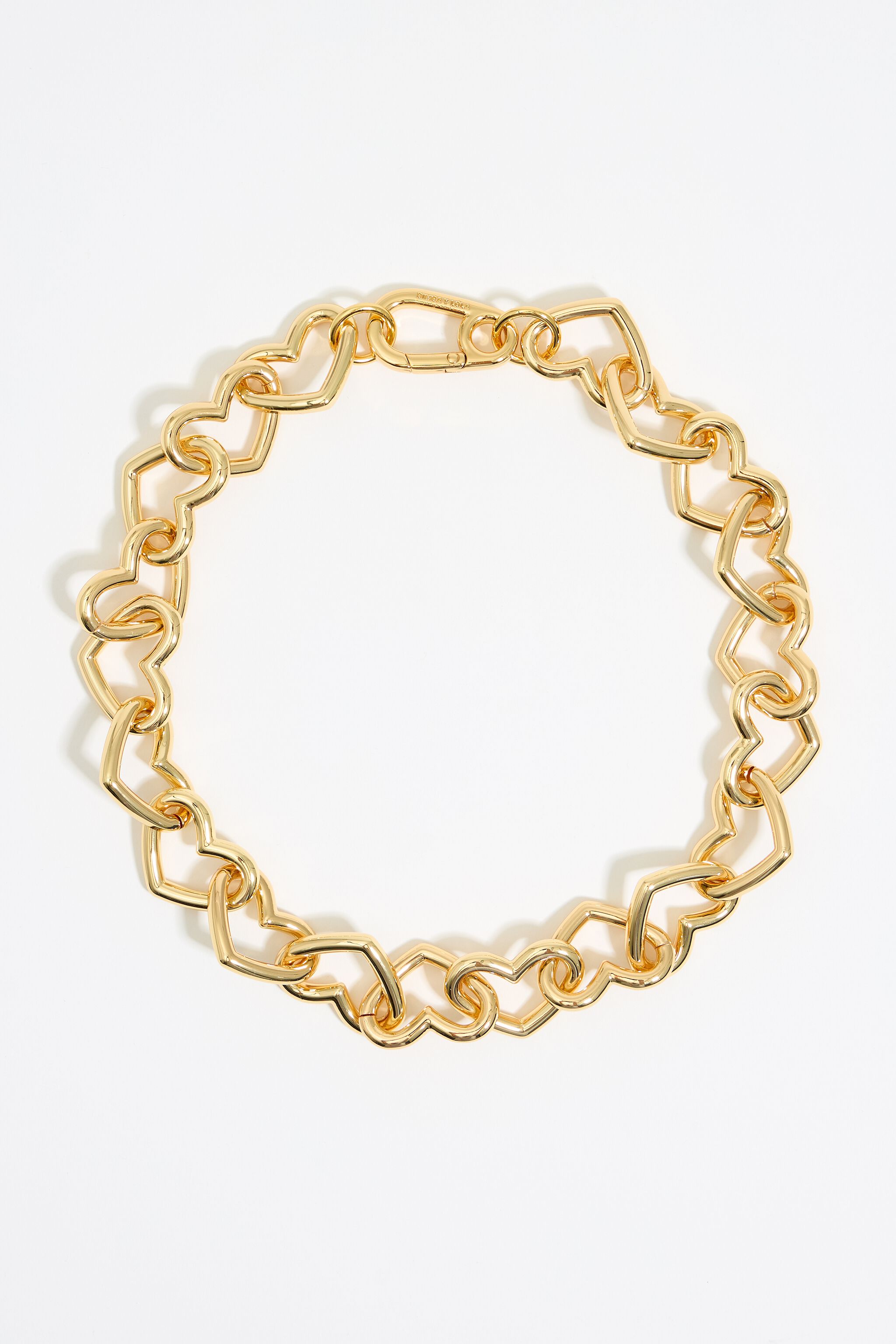 Gold hearts chain necklace