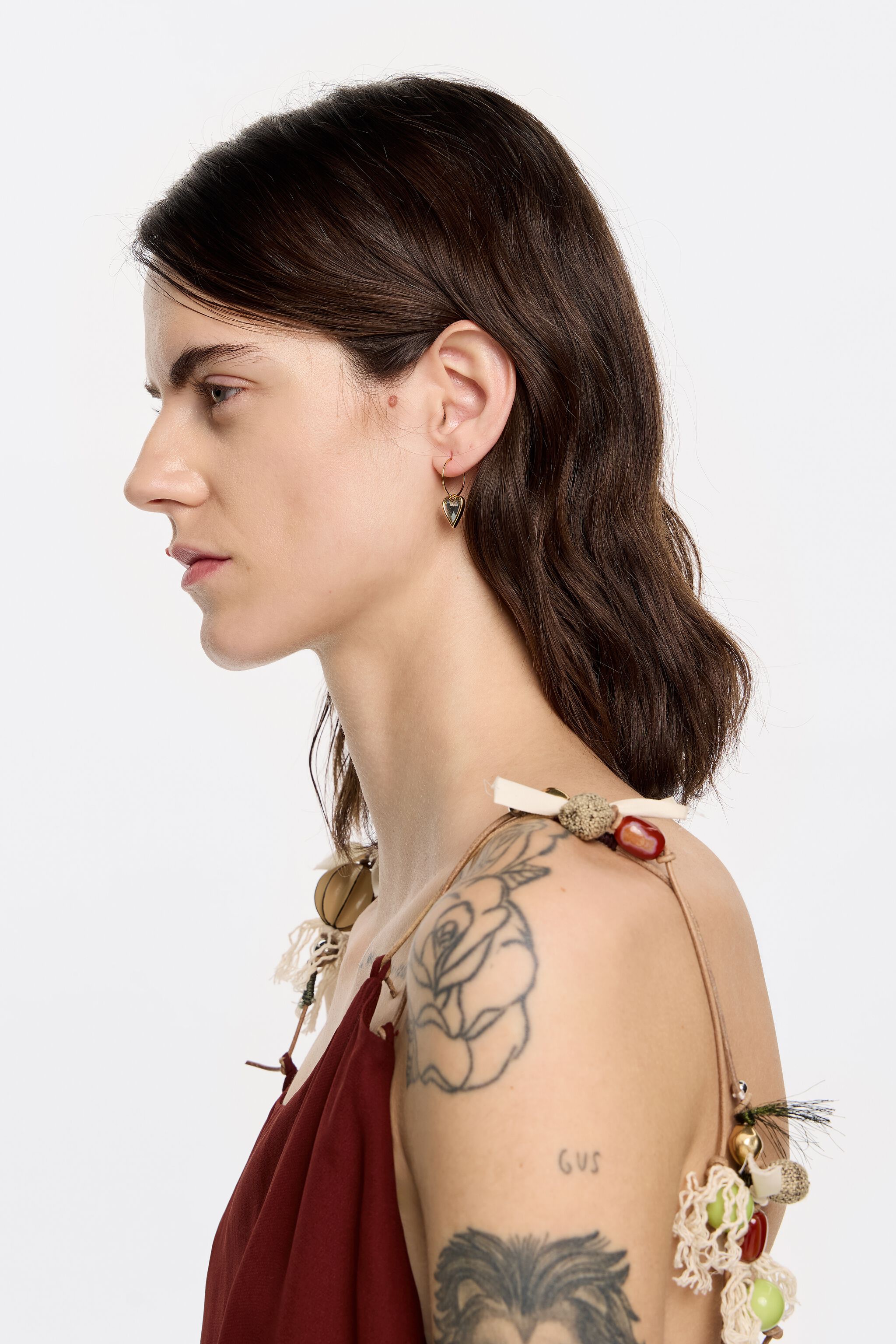 Crystal heart hoop earrings