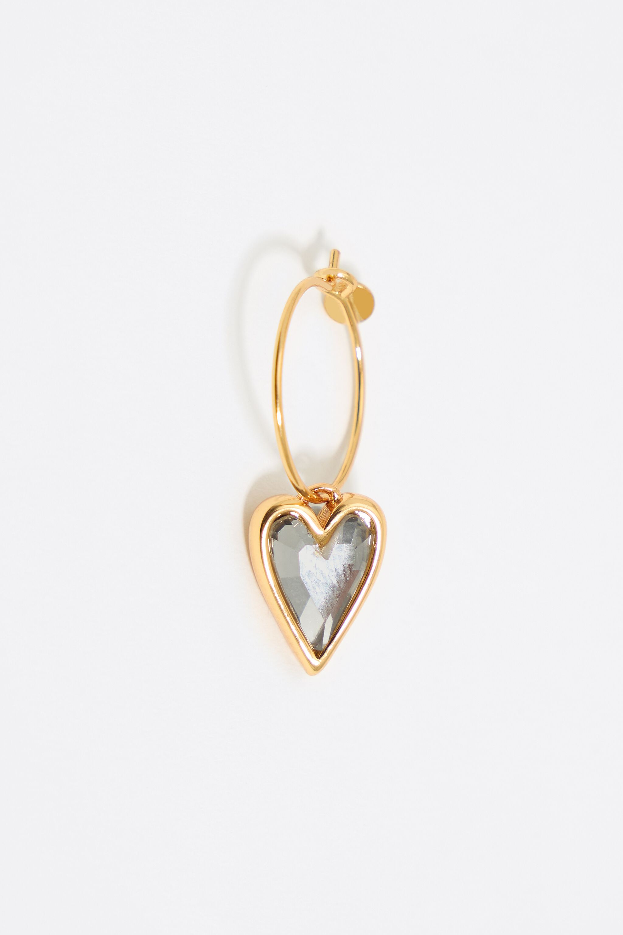 Crystal heart hoop earrings