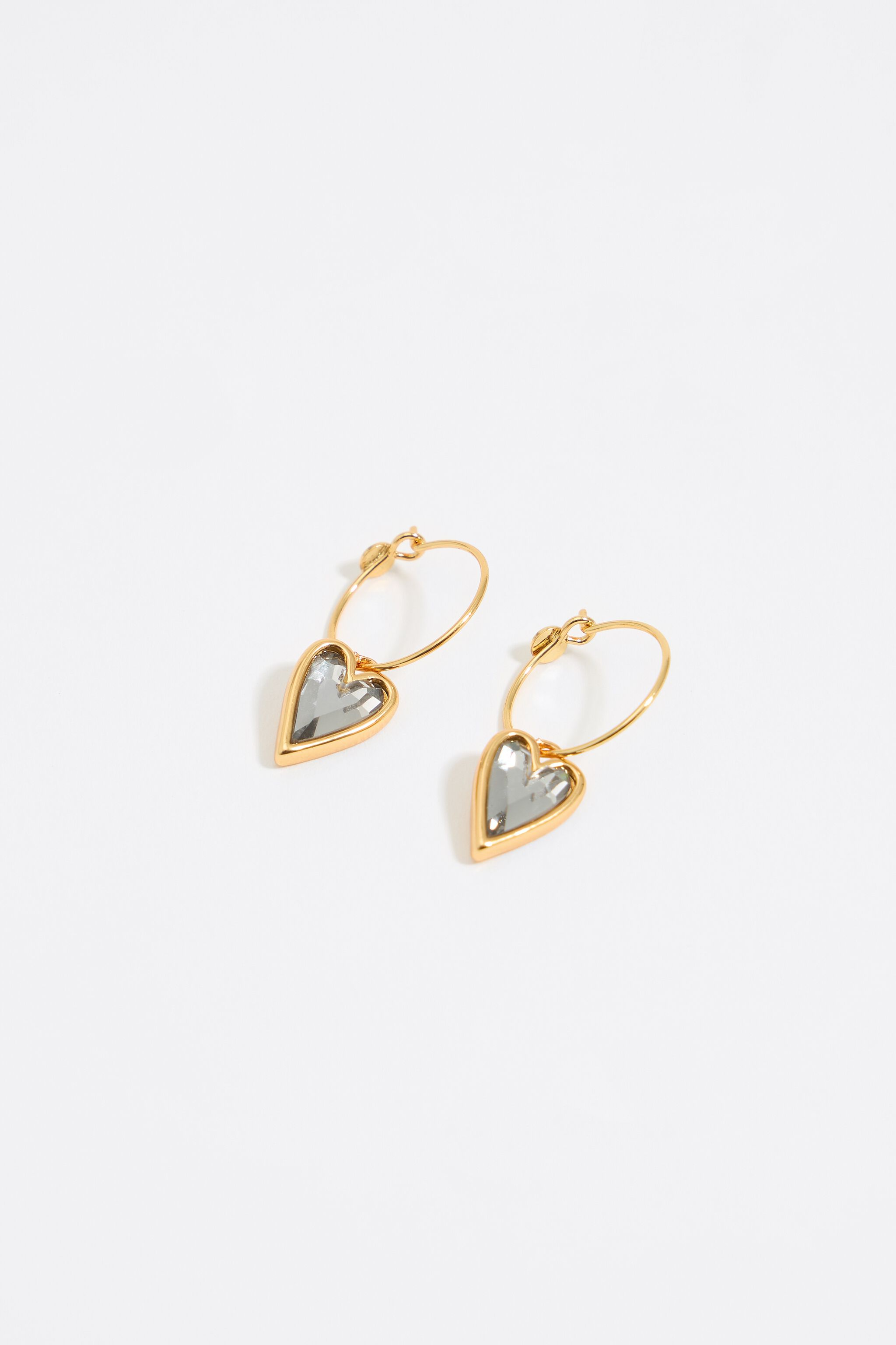 Crystal heart hoop earrings