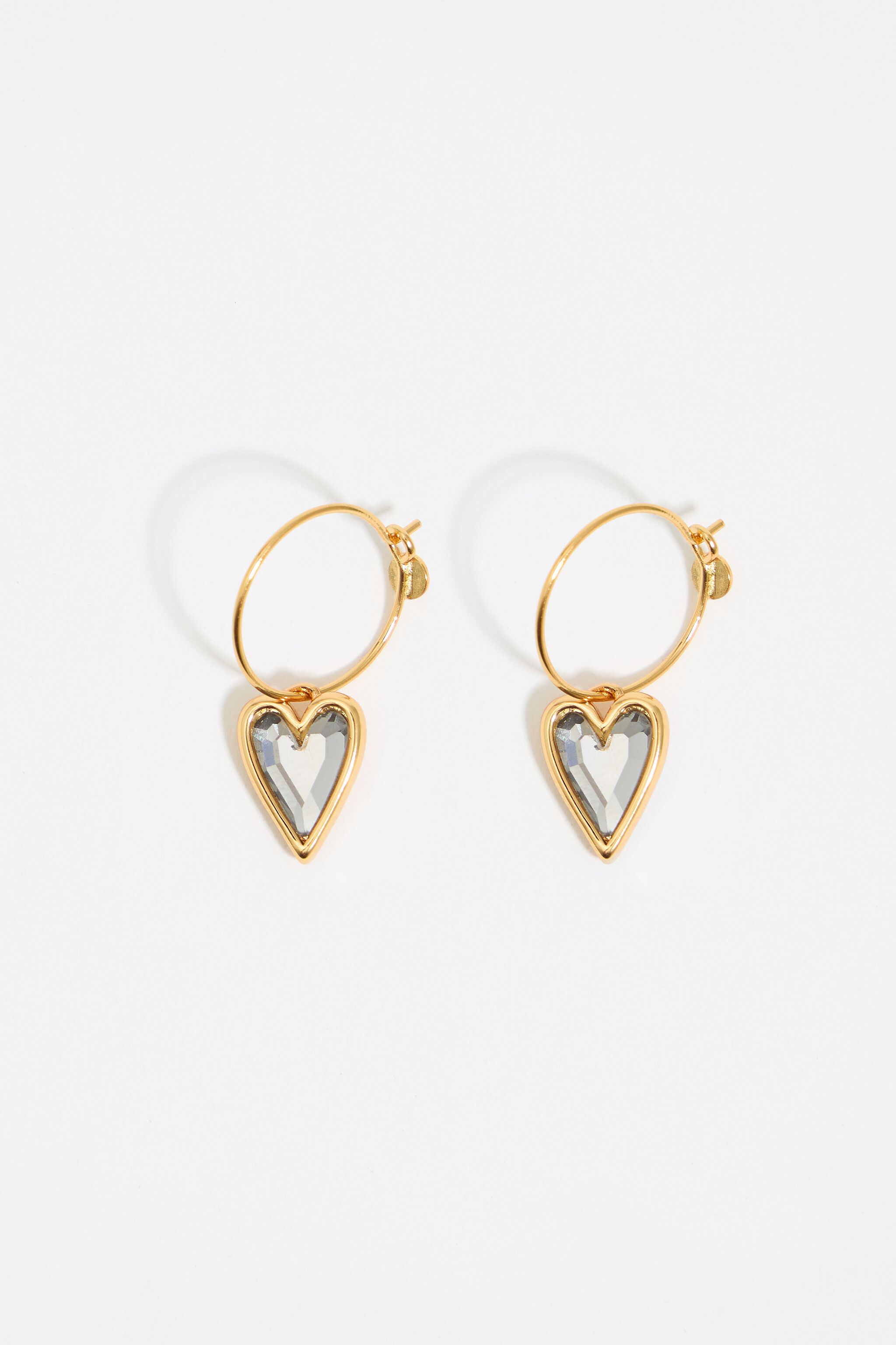 Crystal heart hoop earrings