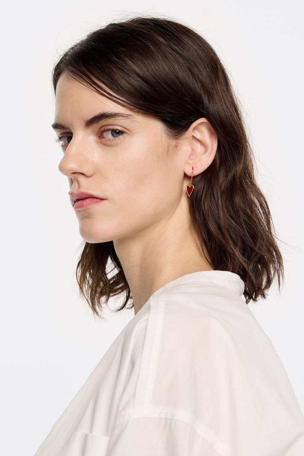 Glittery heart hoop earrings