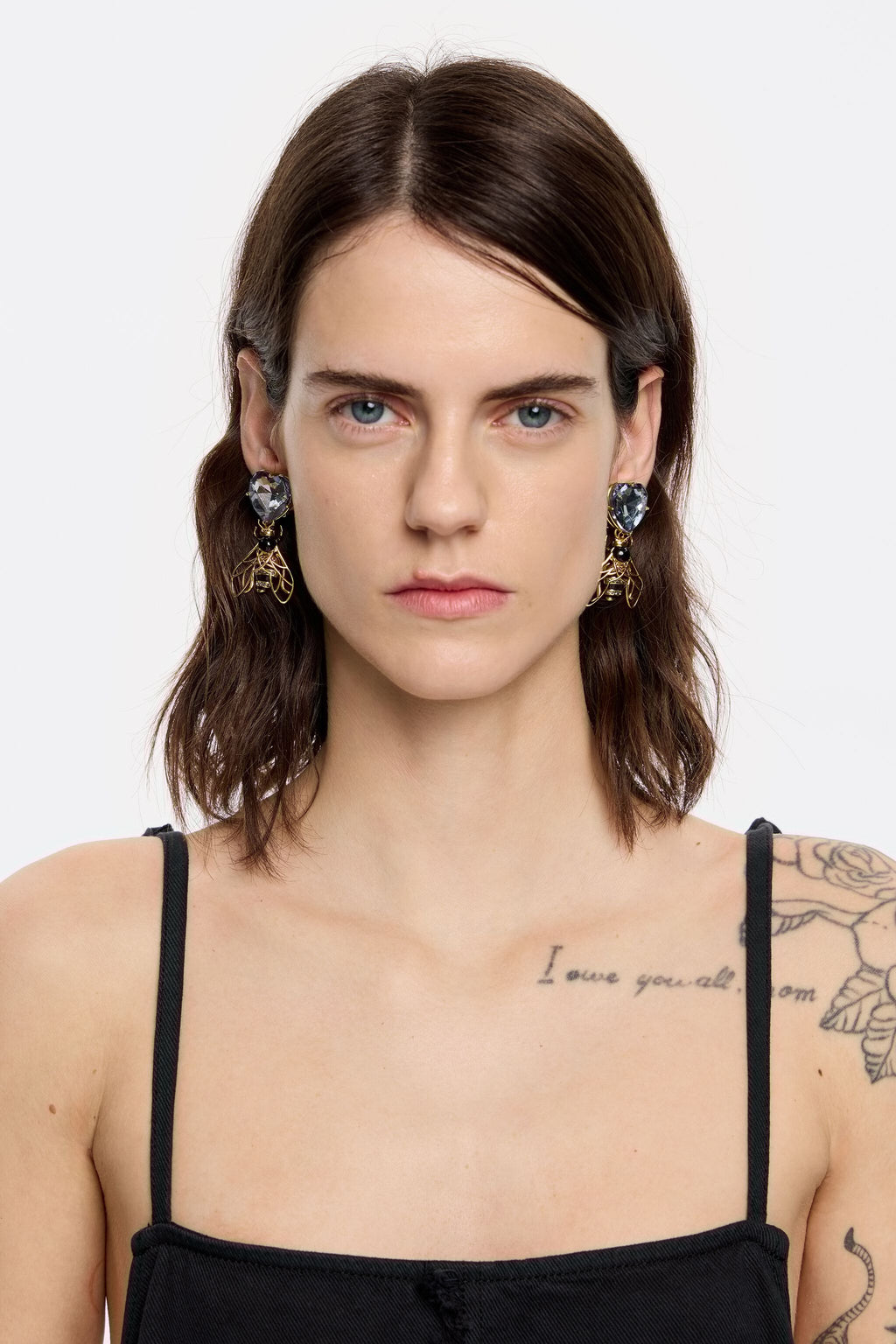 Bee crystals earrings