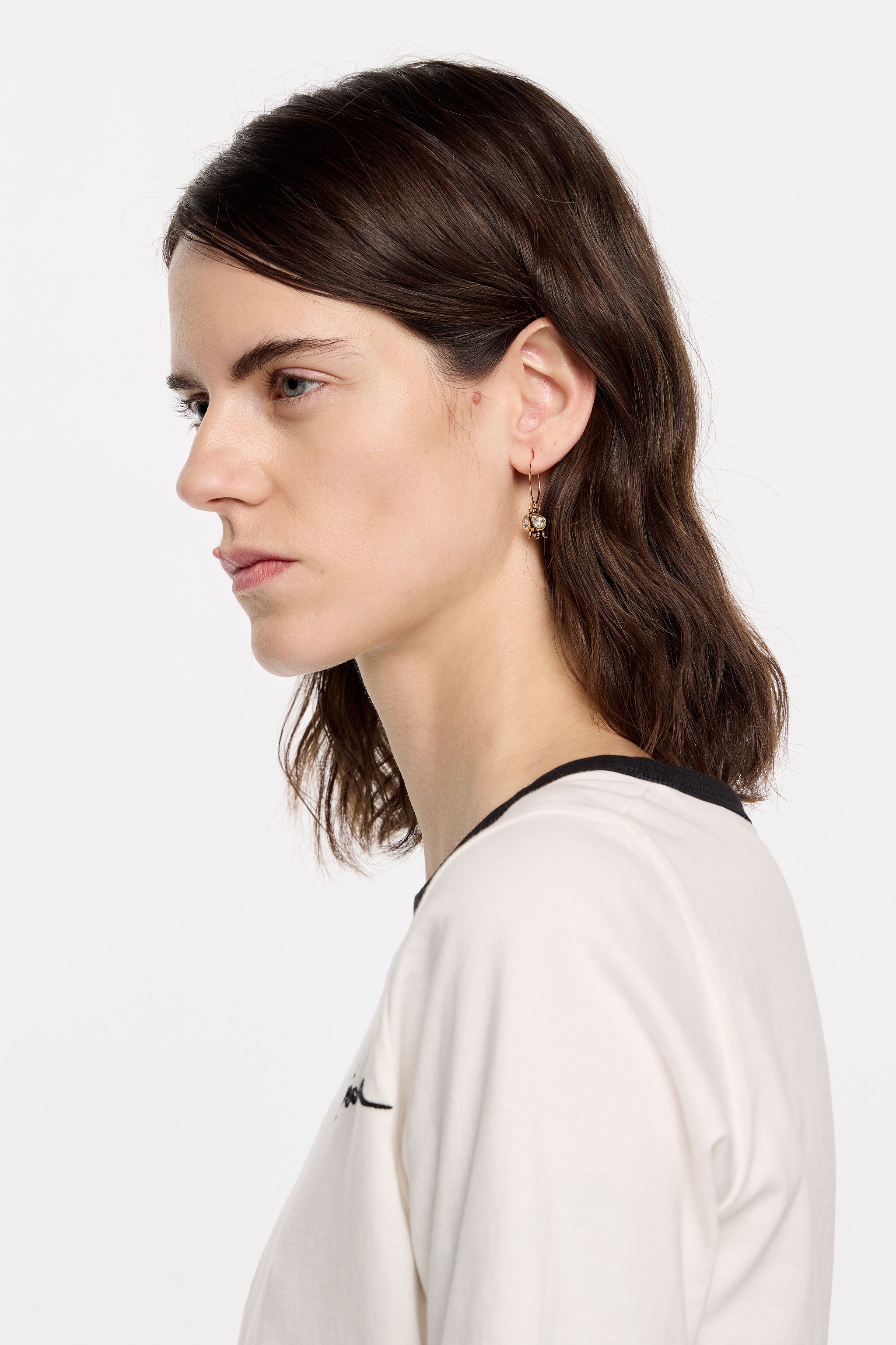 Gold bee mini hoop earrings