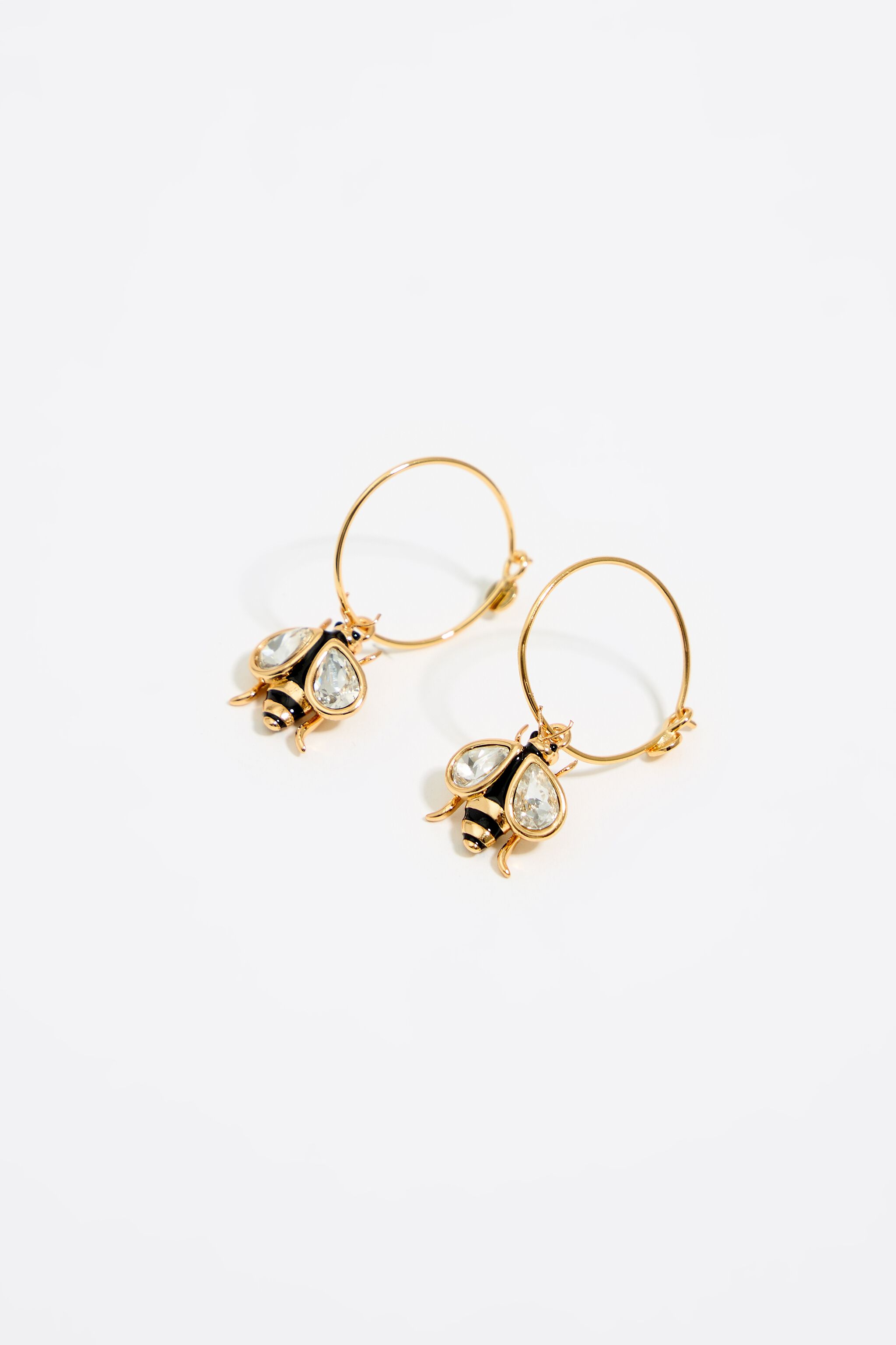 Gold bee mini hoop earrings