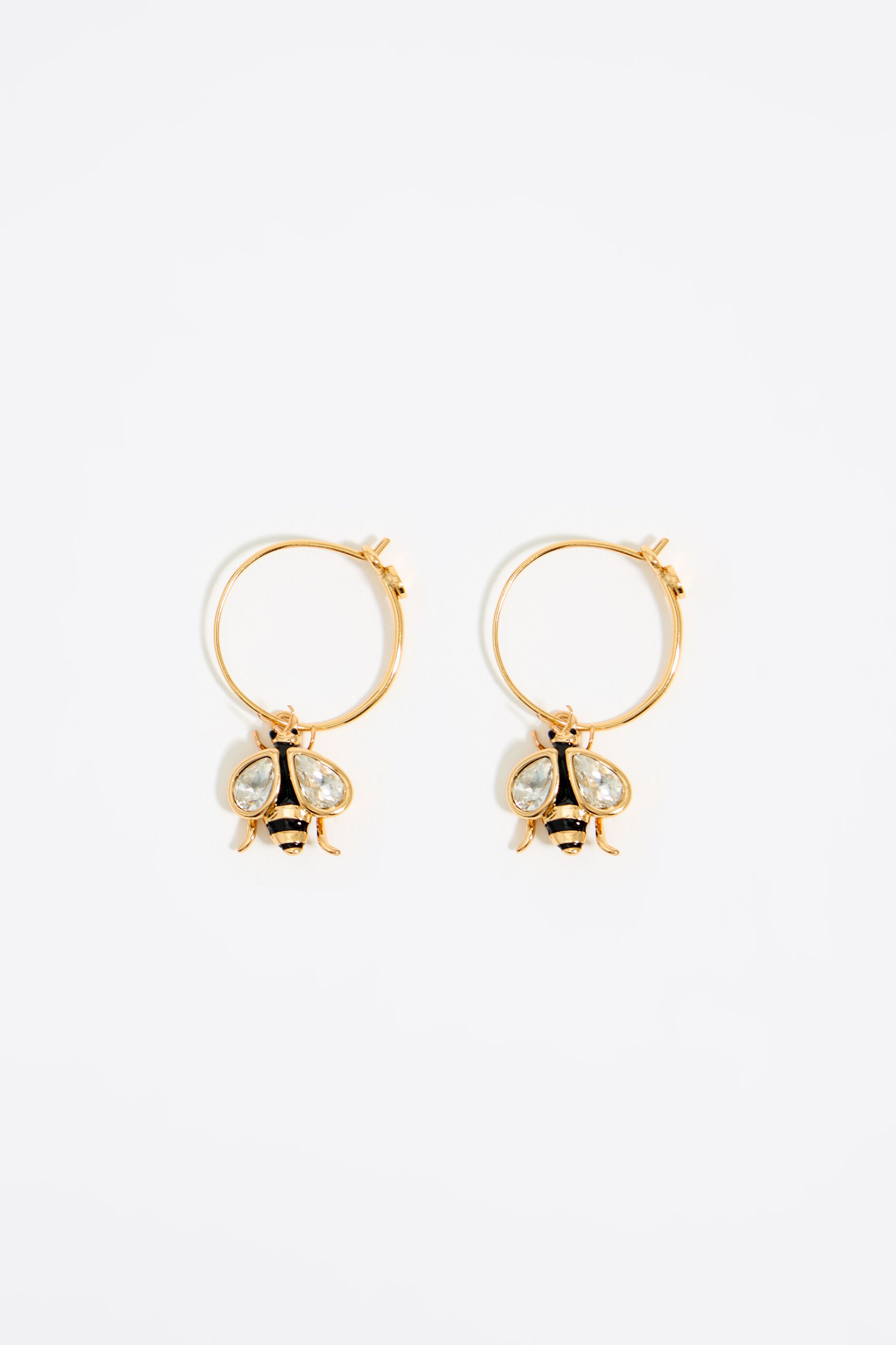 Gold bee mini hoop earrings