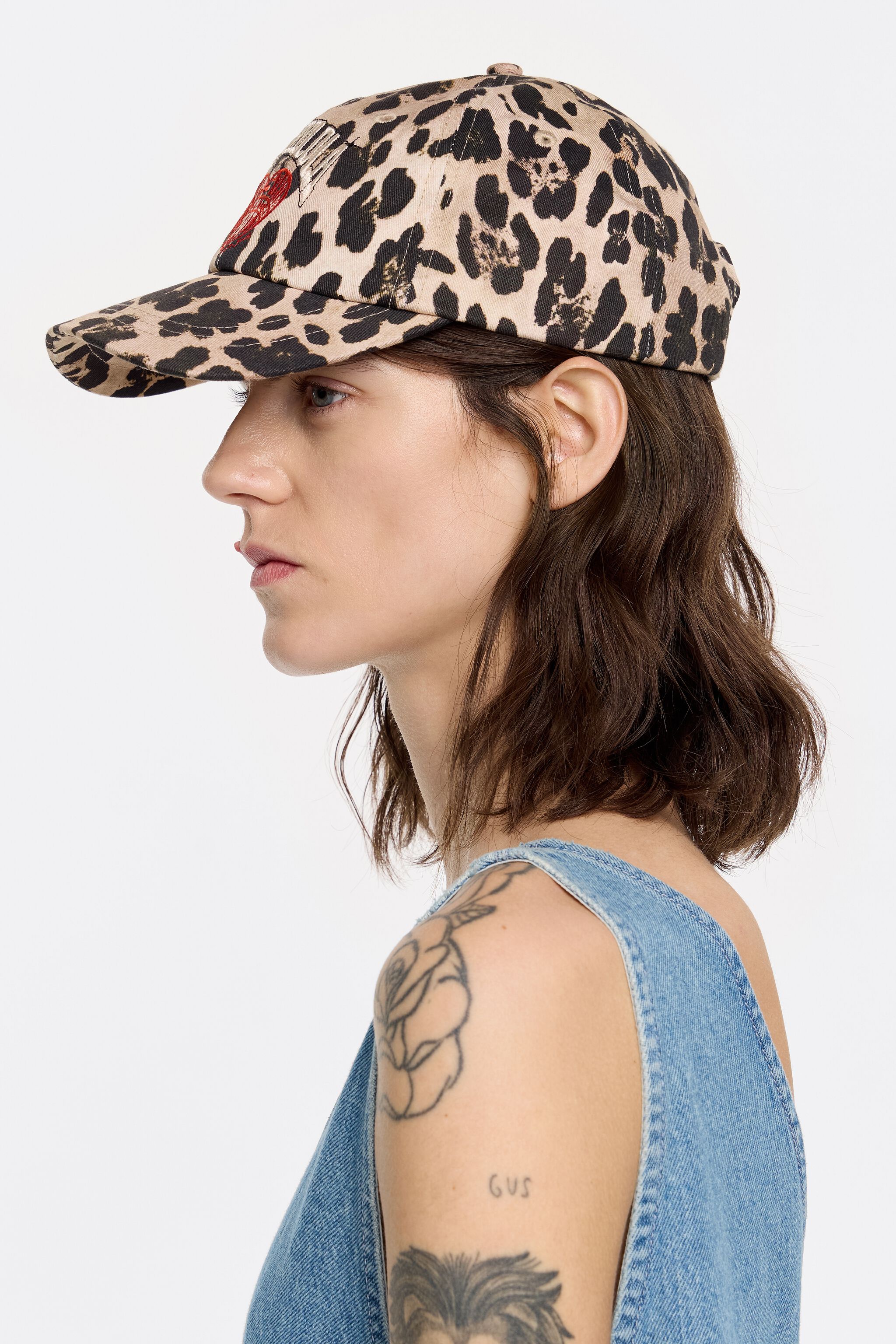 Animal print cotton cap
