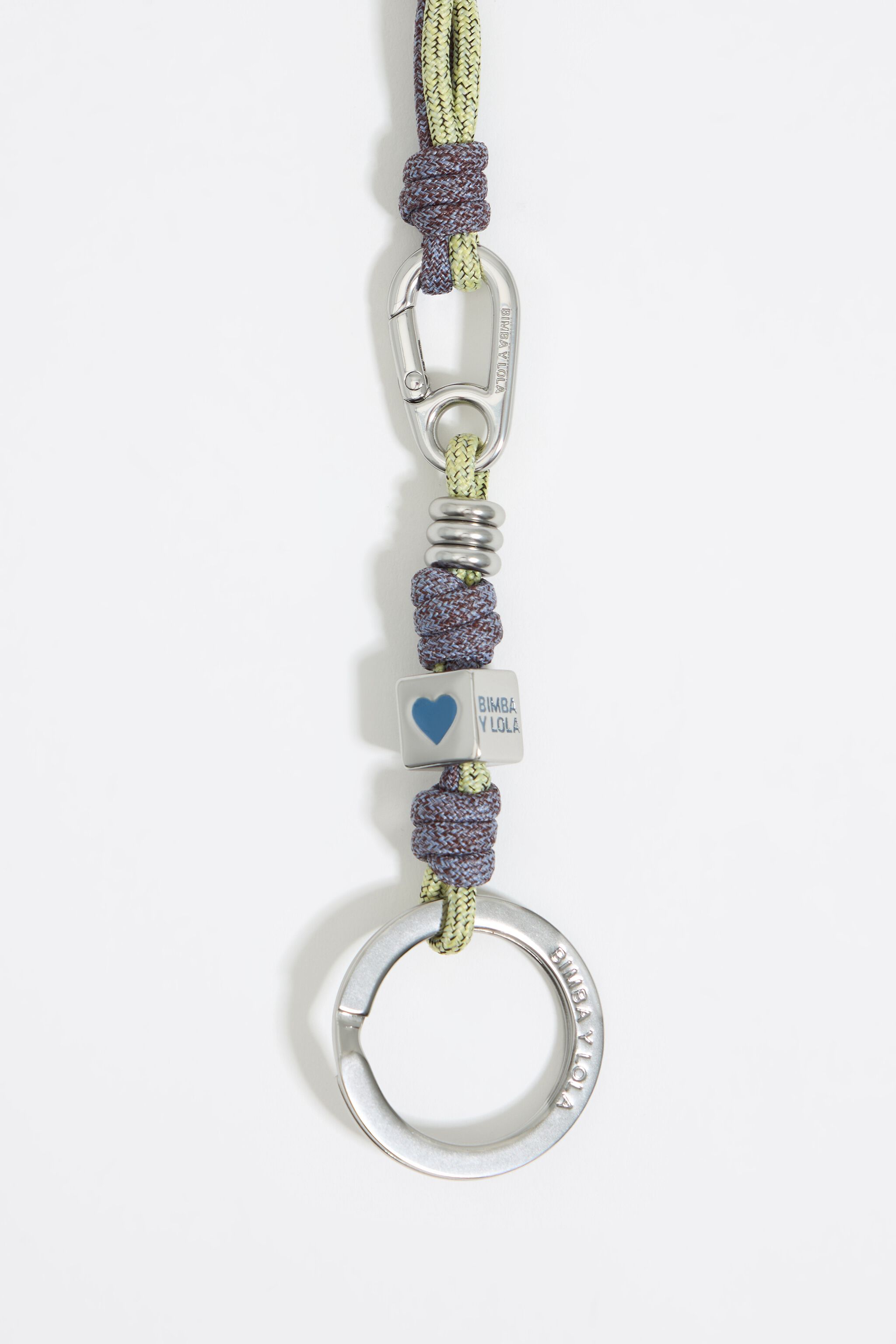 Green detachable knots key ring