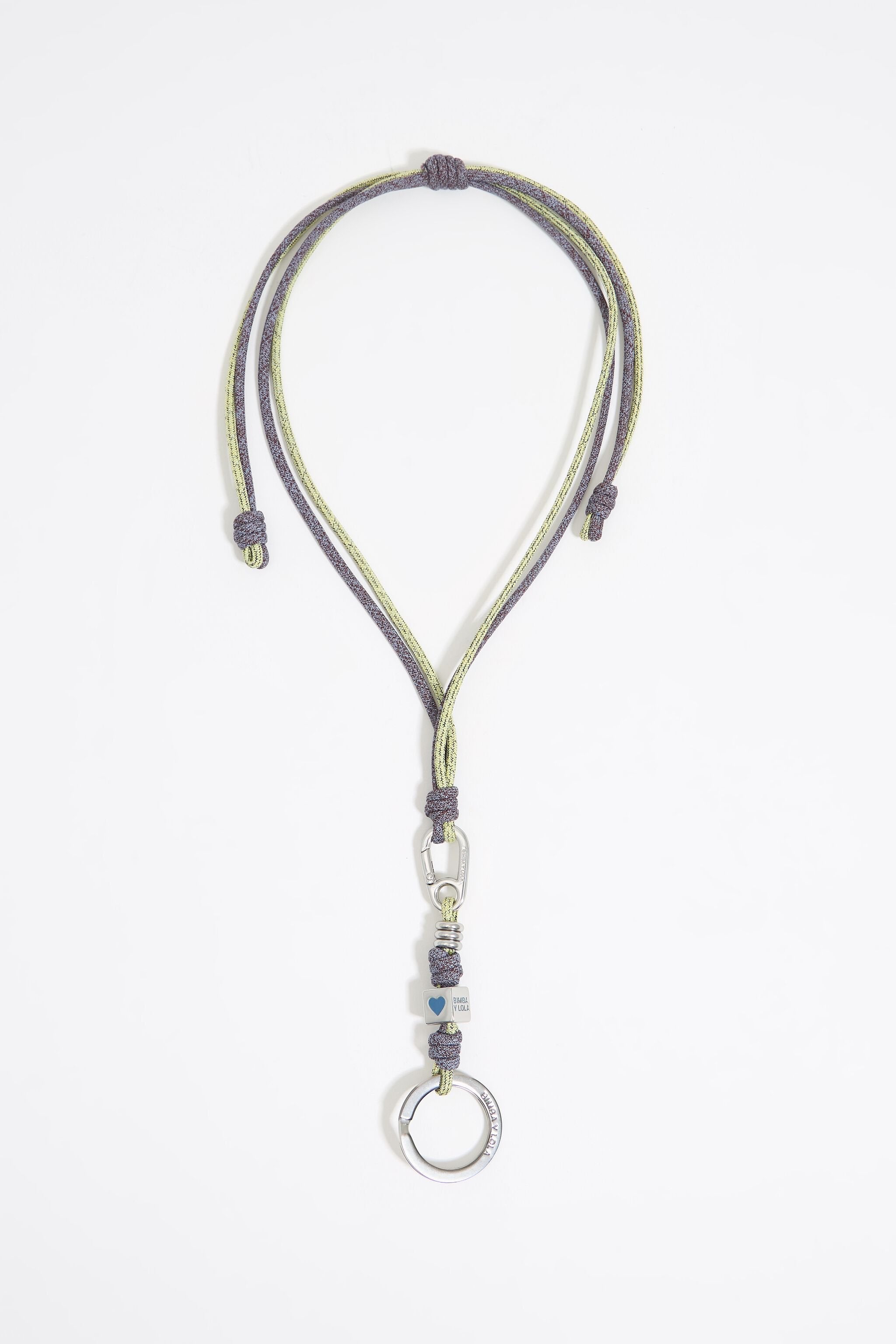 Green detachable knots key ring