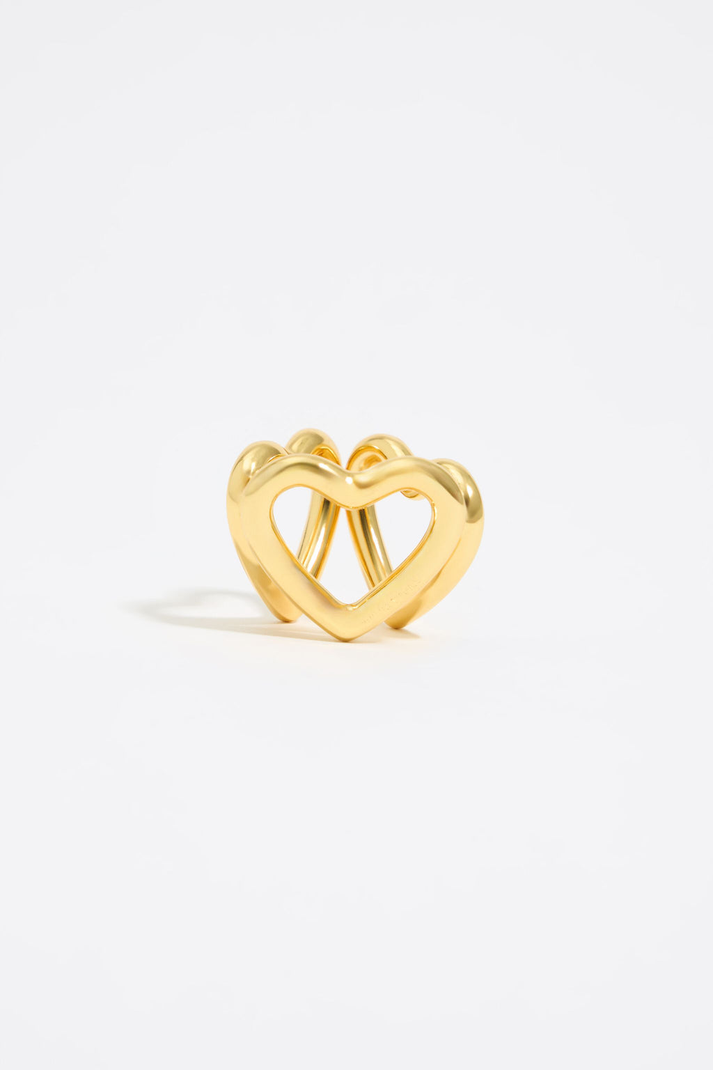 Gold hearts scarf ring