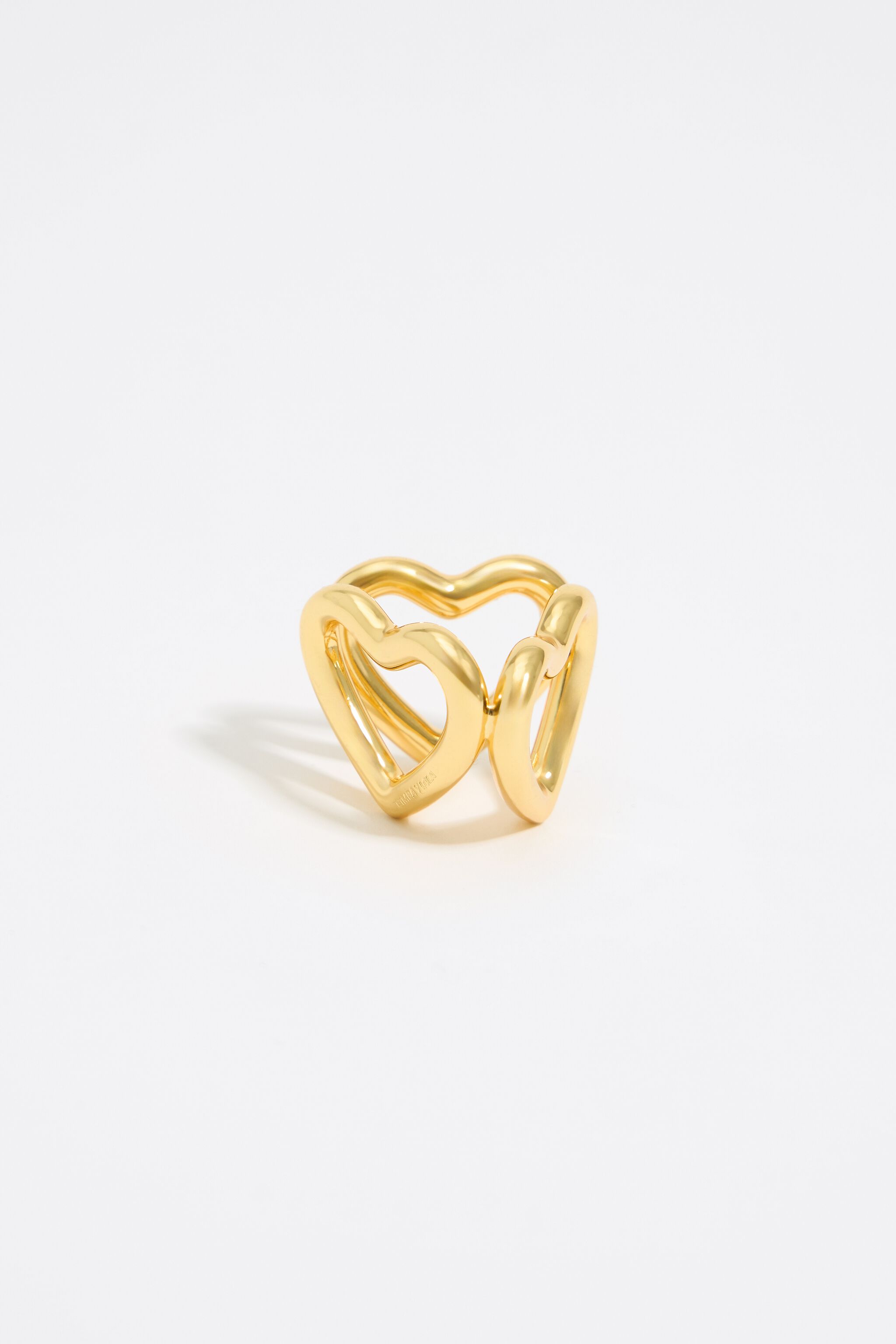 Gold hearts scarf ring