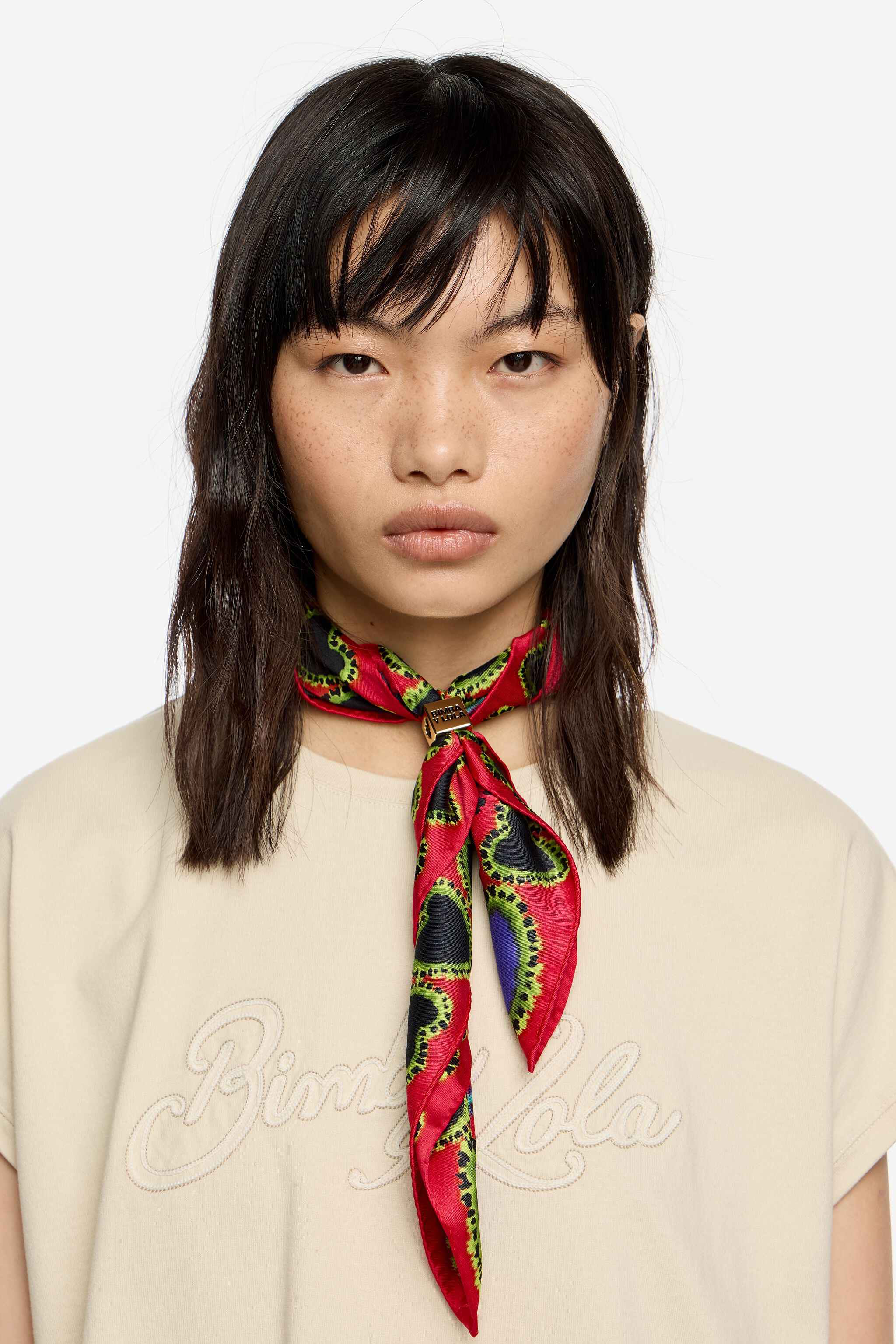 Pink hearts scarf bag charm