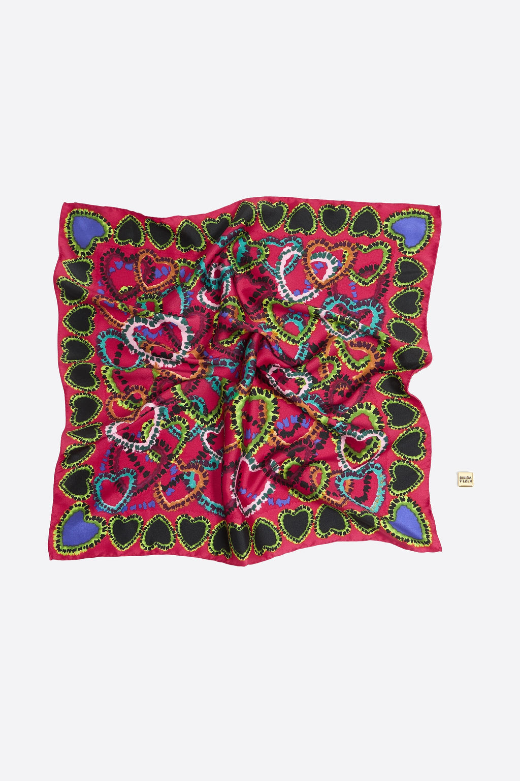 Pink hearts scarf bag charm