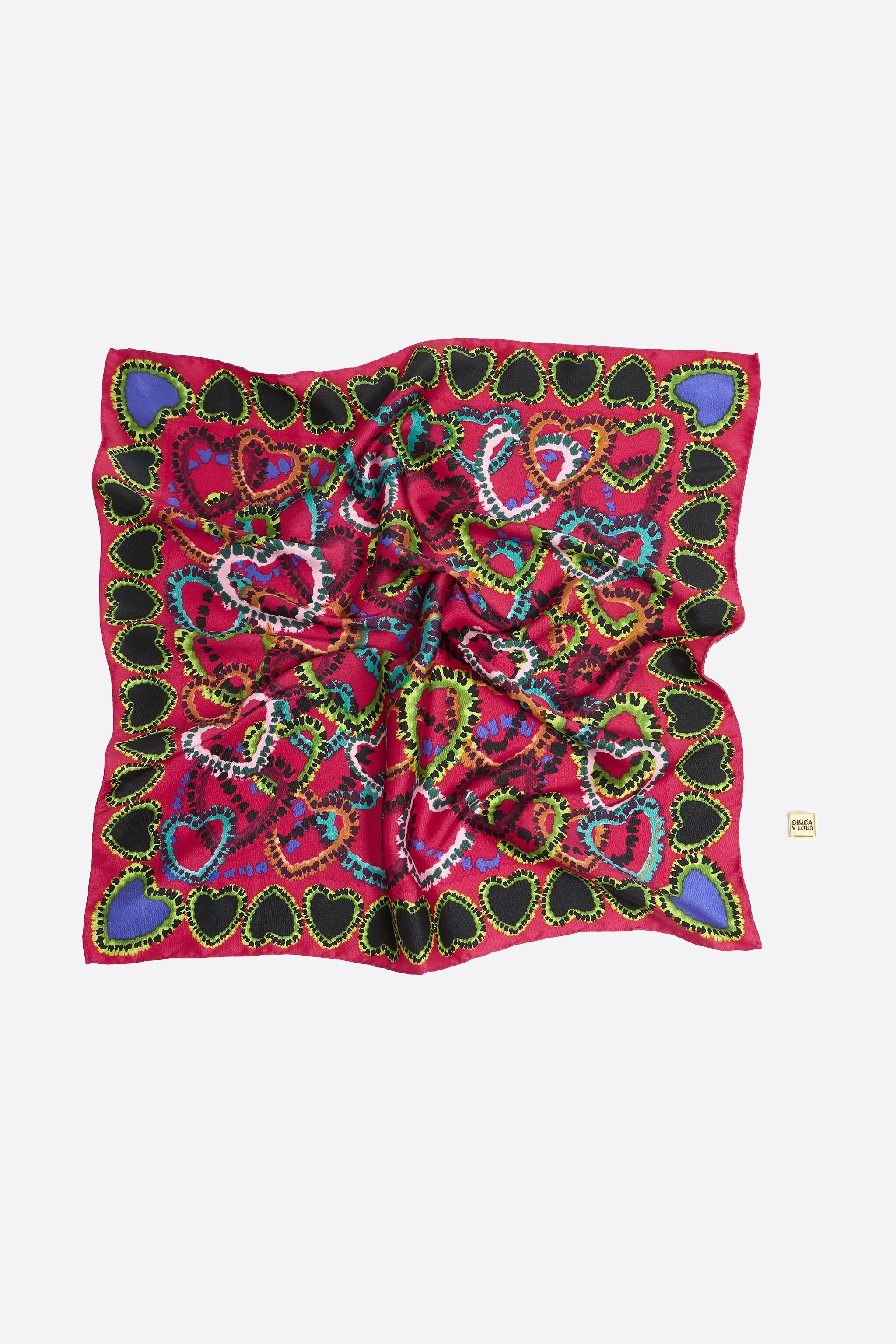 Pink hearts scarf bag charm