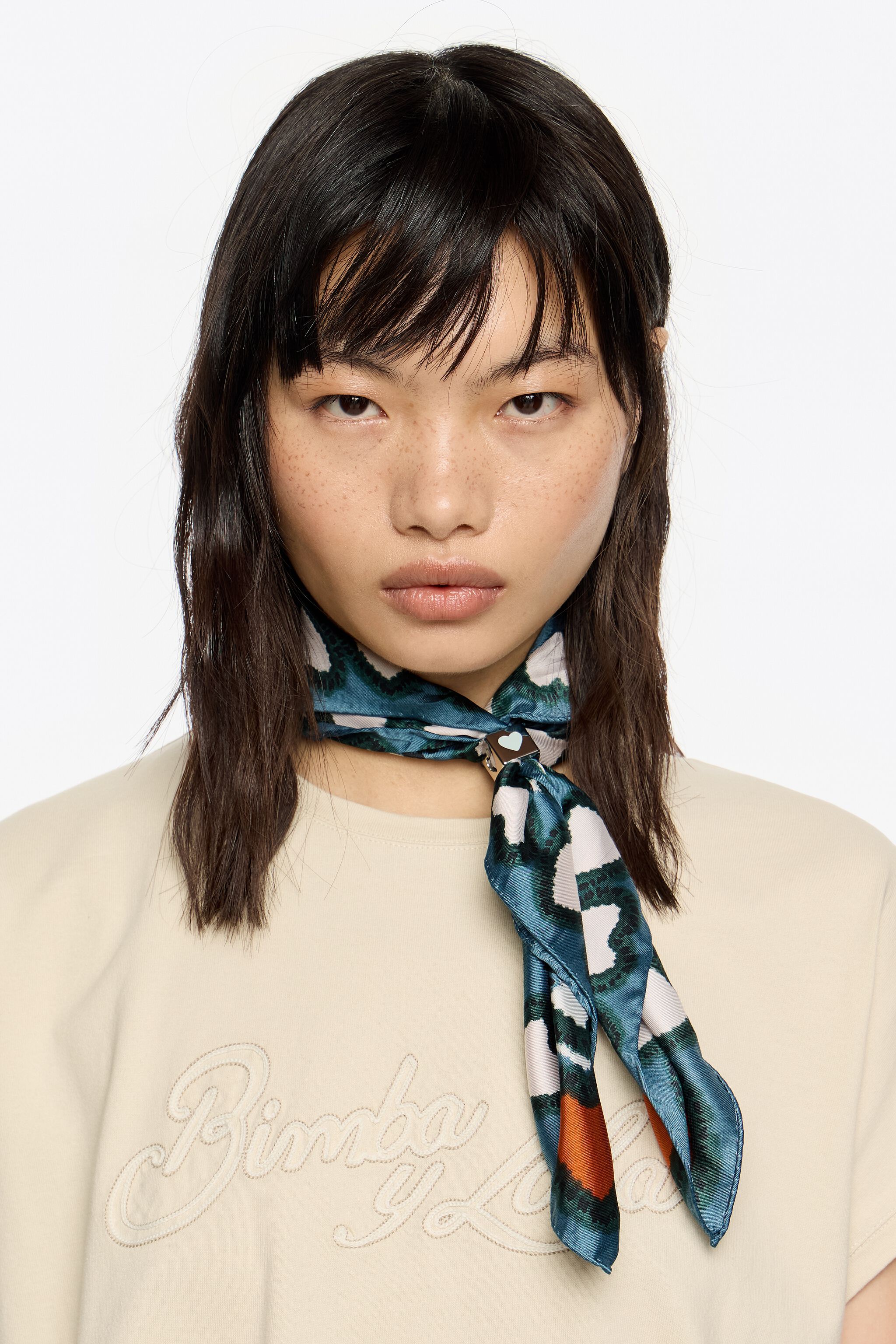 Green hearts scarf bag charm