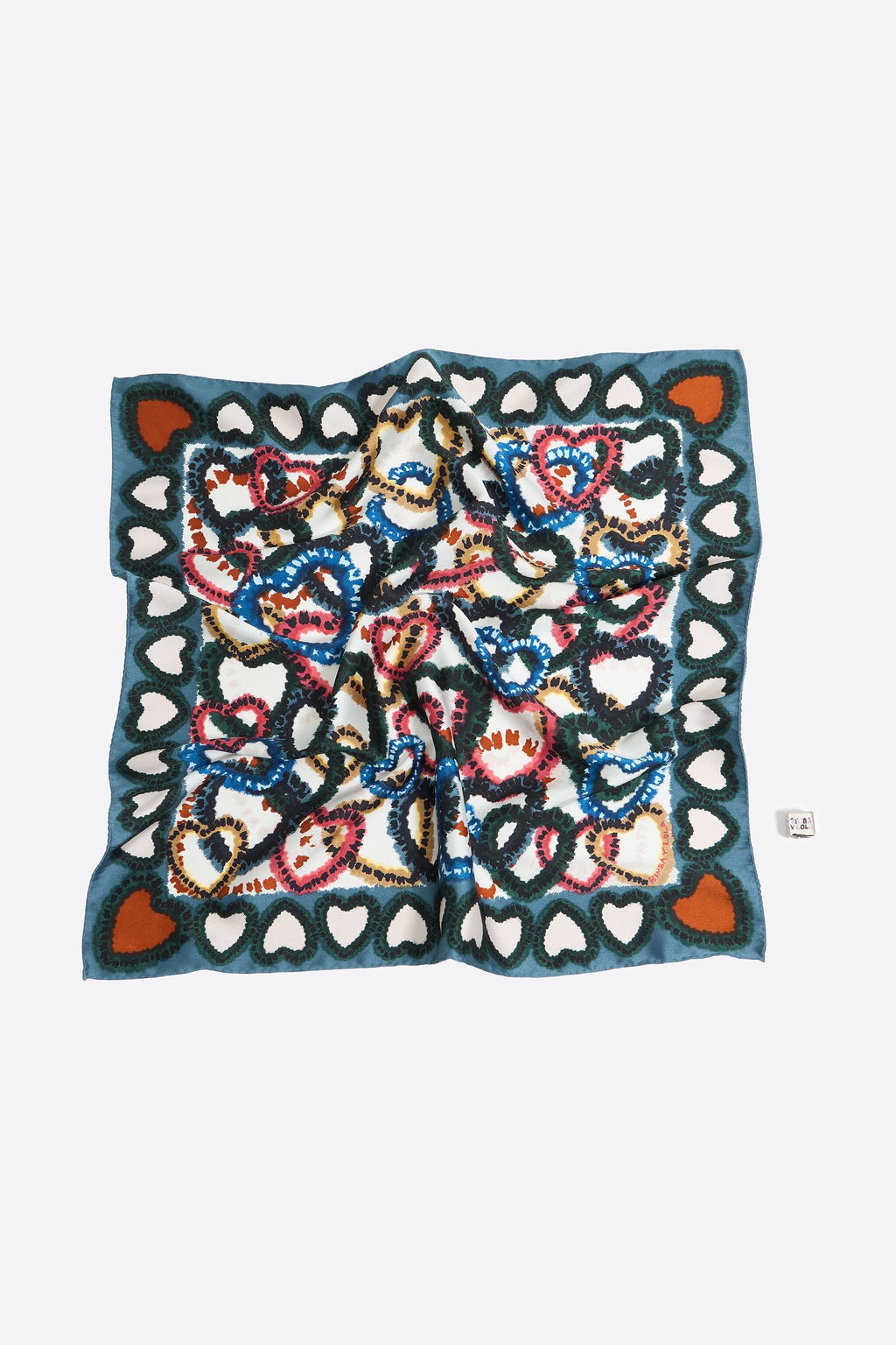 Green hearts scarf bag charm